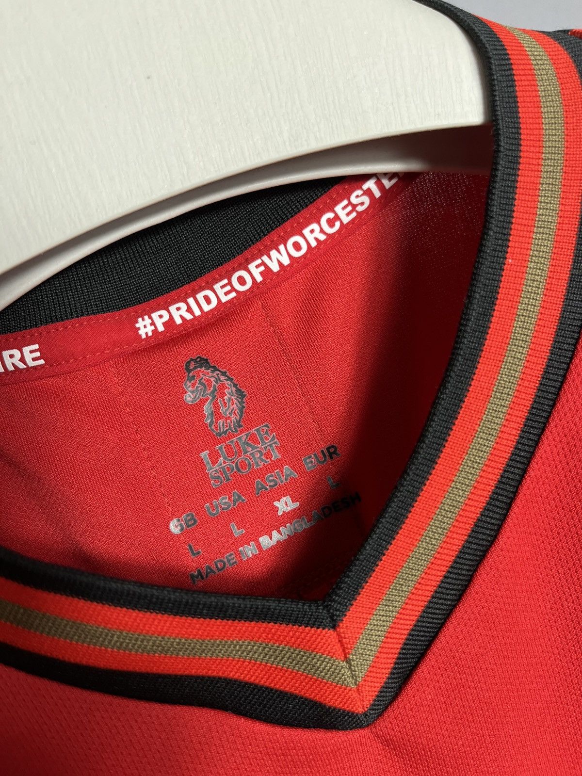 Sports Specialties LUKE Kidderminster Harriers 2019 2020 Home Red Shirt Mens Size US L / EU 52-54 / 3 - 3 Thumbnail