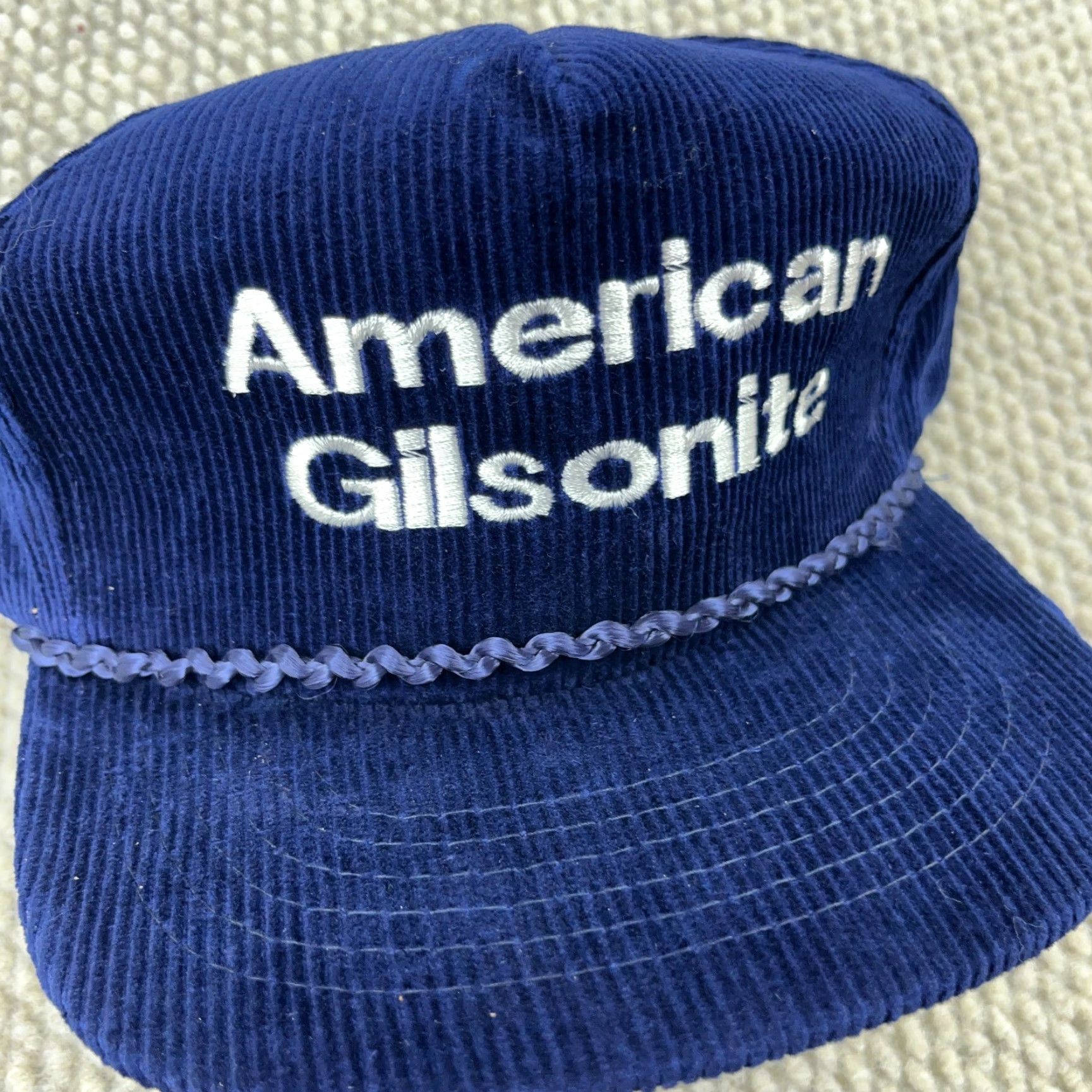 Vintage VINTAGE American Gilsonite Corduroy Snapback Hat Men Blue 90s Retro Truckers Cap Size ONE SIZE - 2 Thumbnail
