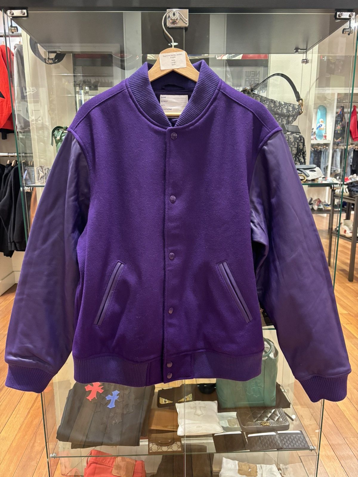 Purple Supreme Motion Varsity Jacket Supreme Varsity Jacket Motion