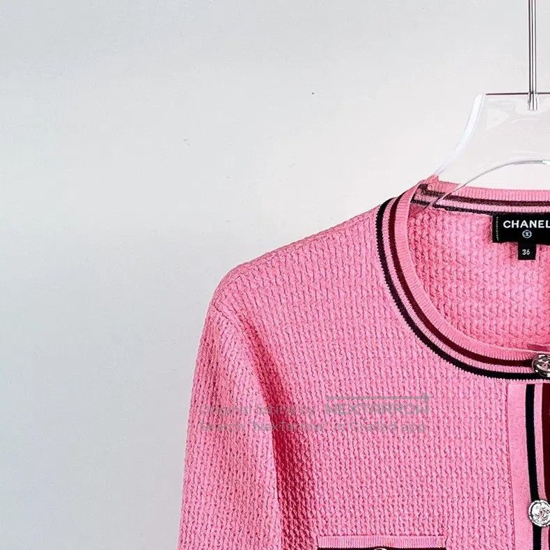 Chanel Chanel 23A pink knitted cardigan coat Size XS / US 0-2 / IT 36-38 - 3 Thumbnail