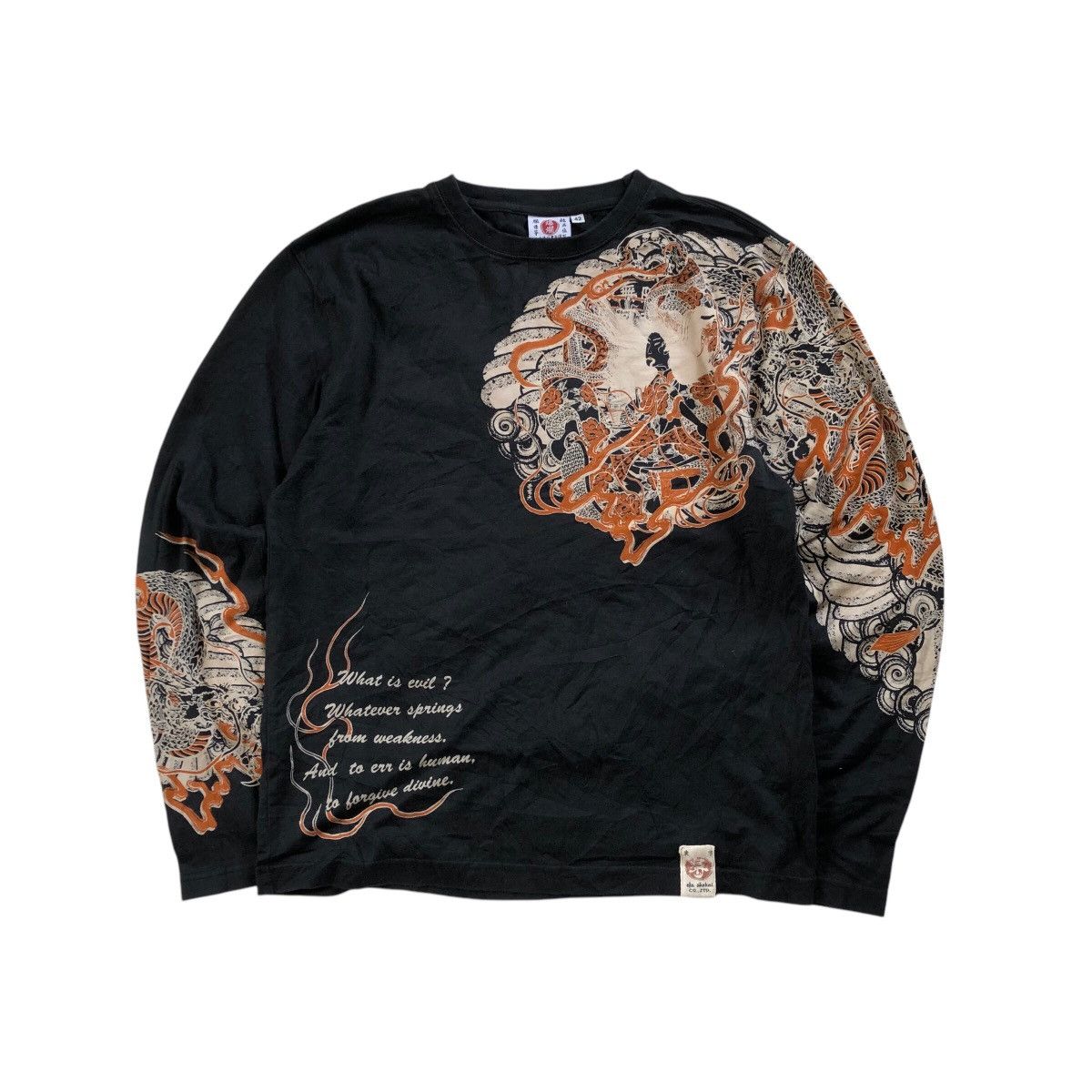 Japanese Brand TED COMPANY Rare Ryujin Saves All People Longsleeve Shirt Size US M / EU 48-50 / 2 - 1 Thumbnail