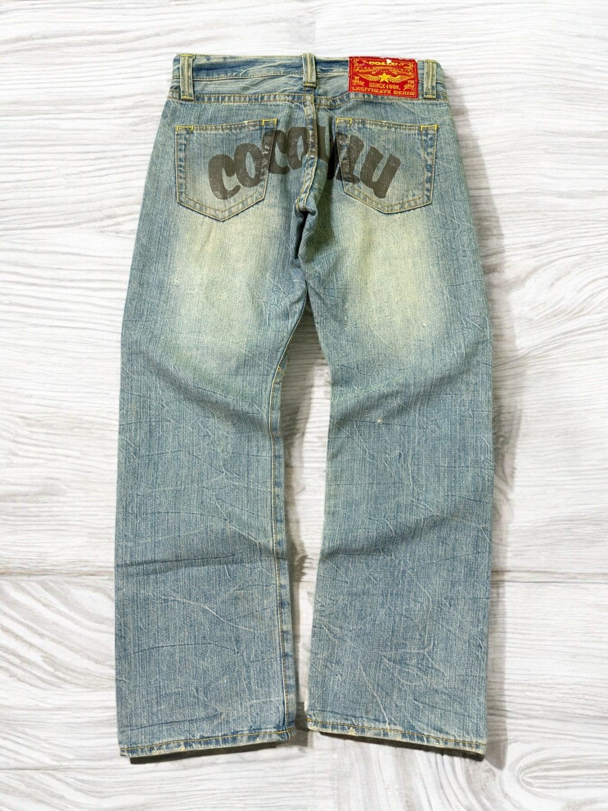 Japanese Brand Vintage COCOLULU Printed logo Distressed Acid Wash Denim Size US 31 - 1 Thumbnail