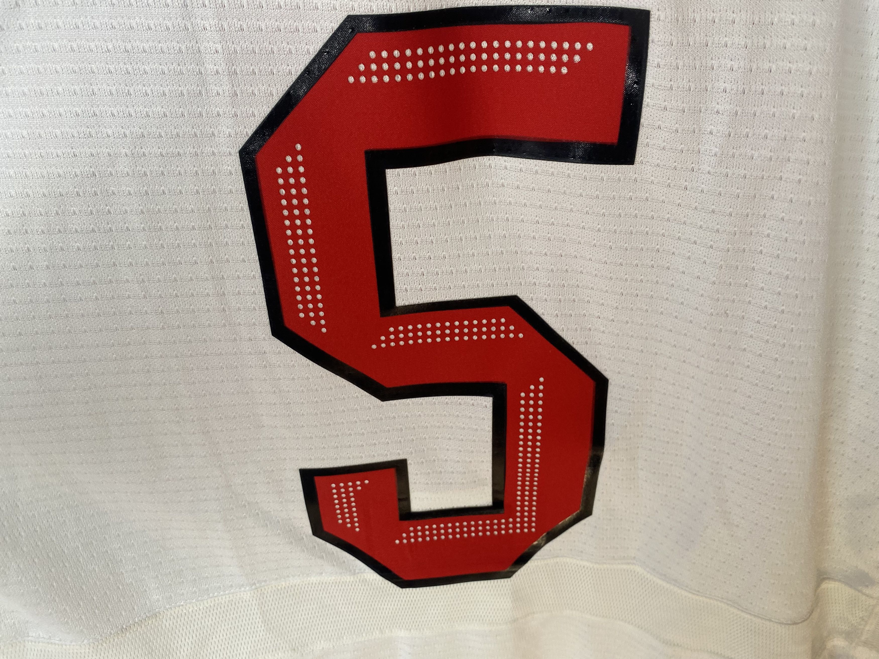 Nike #5 SWITZERLAND TEAM 2022 MATCH WORN ICE HOCKEY JERSEY SHIRT Size US L / EU 52-54 / 3 - 4 Thumbnail