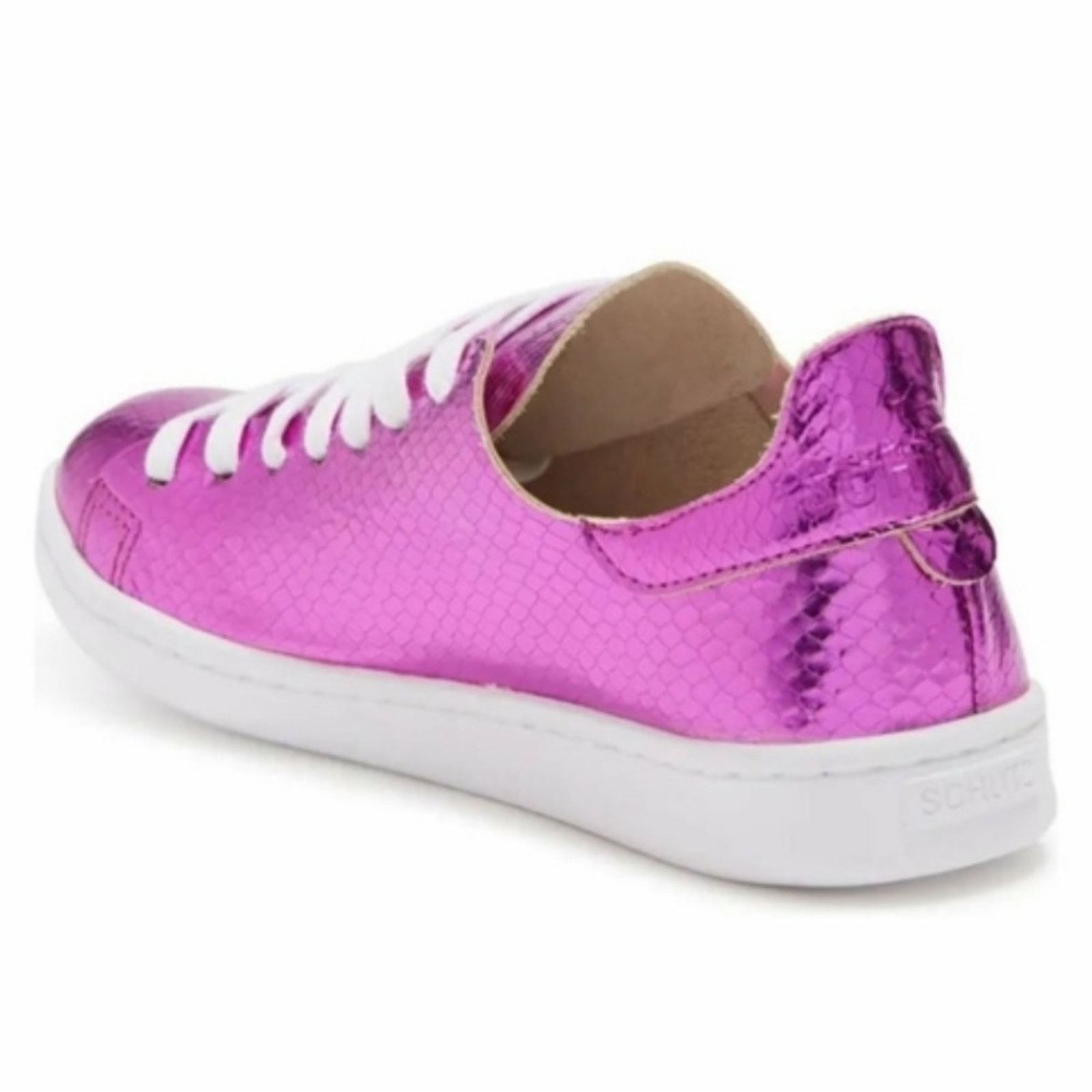 SCHUTZ Schultz Ofelia Metallic Pink Leather Casual Lace-up Sneakers Size US 9.5 / IT 39.5 - 13 Thumbnail