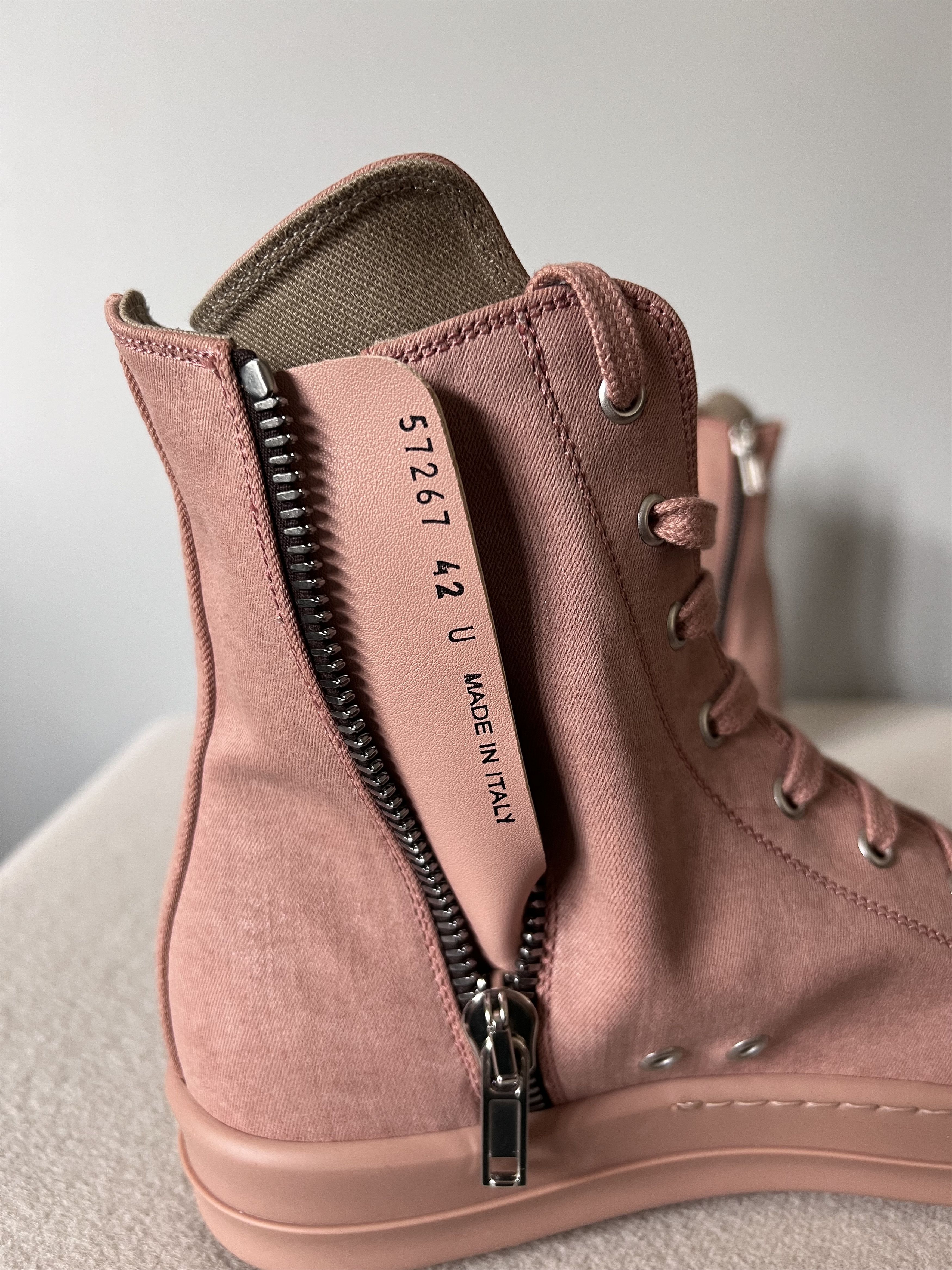 Rick Owens Drkshdw Rick Owens DRKSHDW Ramones in Dark Pink Denim Size US 9 / EU 42 - 7 Thumbnail