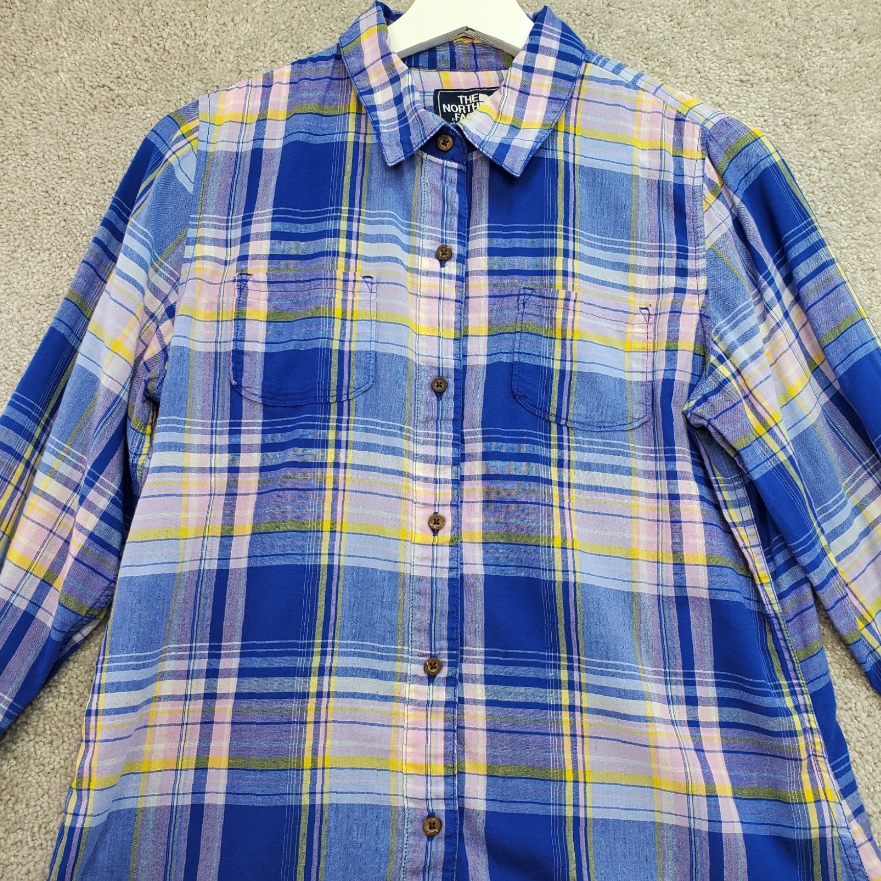 The North Face The North Face Shirt Women Medium Multi Blue Plaid 100% Cotton Pockets Button-Up Size M / US 6-8 / IT 42-44 - 3 Thumbnail