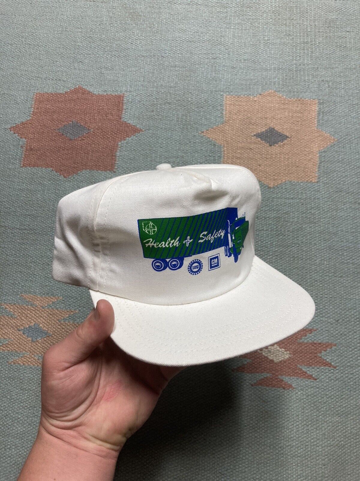 Vintage VTG strapback hat health & safety GM UAW automobile truck Size ONE SIZE - 1 Thumbnail