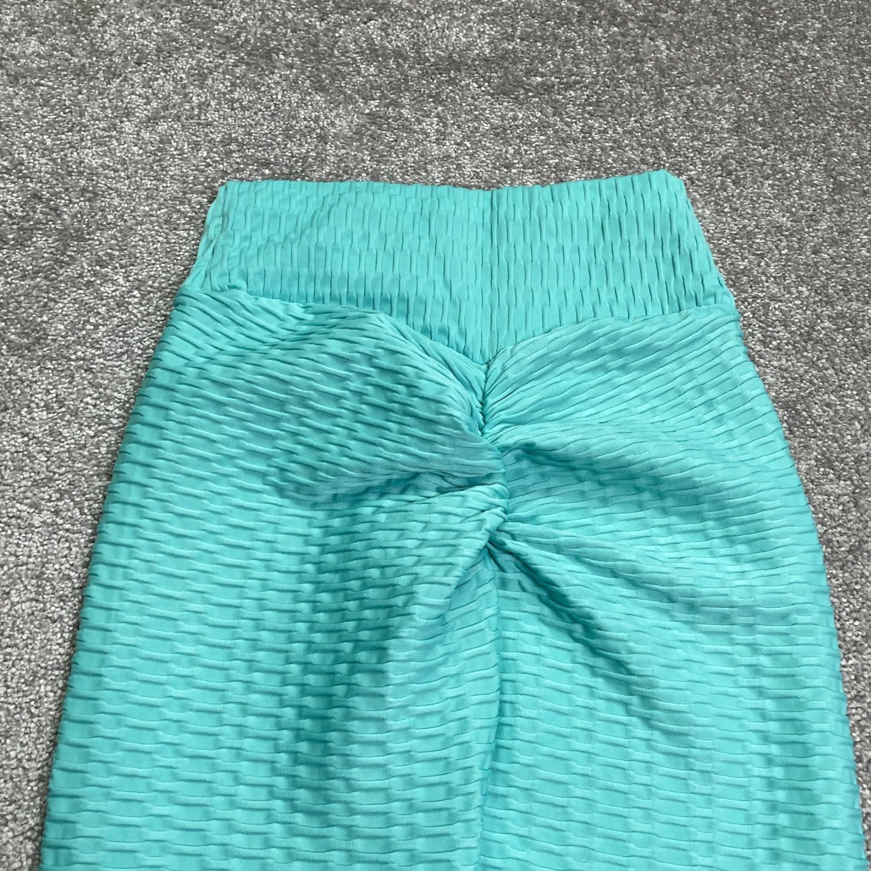 Vintage Thirst Trap Leggings Womens M Green Textured Compression Fit Athletic Skinny Pull On Inseam 27.5 in Dress: Leggings? Size 32" / US 10 / IT 46 - 3 Thumbnail
