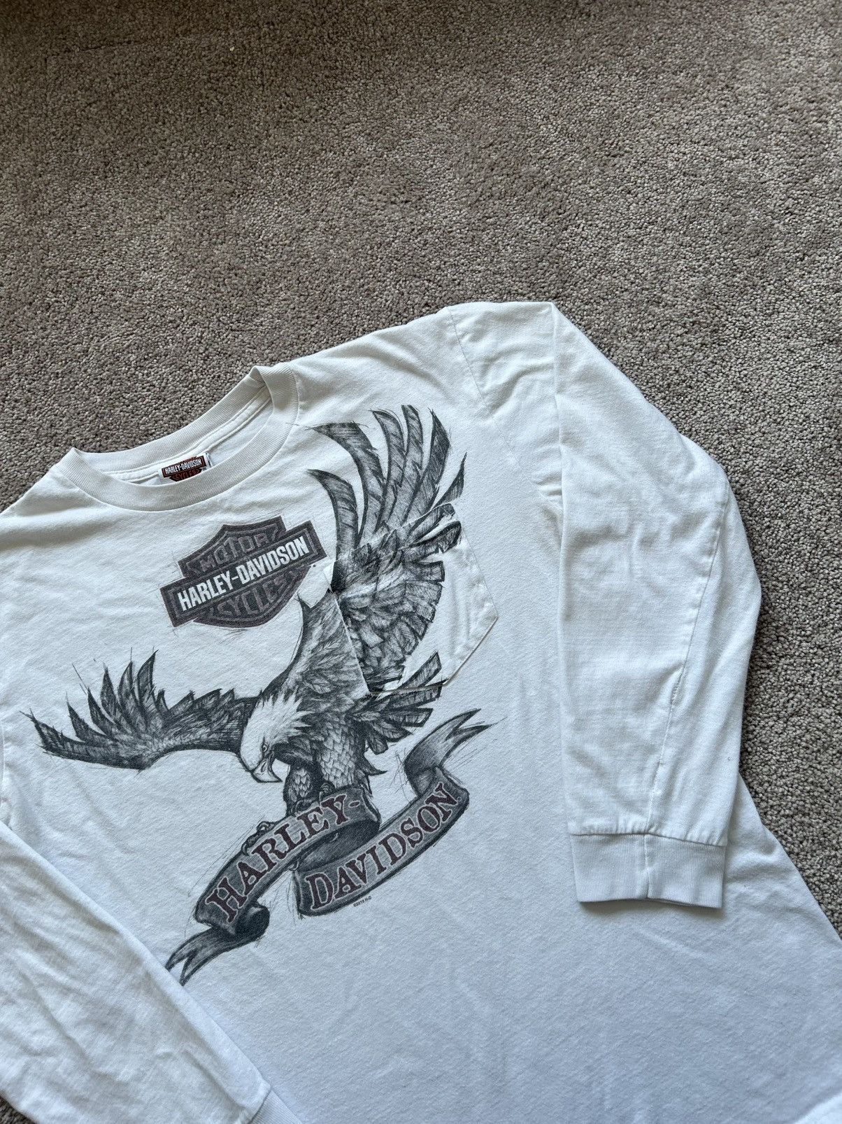 Harley Davidson × Vintage 2007 Harley Davidson Long Sleeve Tee Size US S / EU 44-46 / 1 - 2 Thumbnail