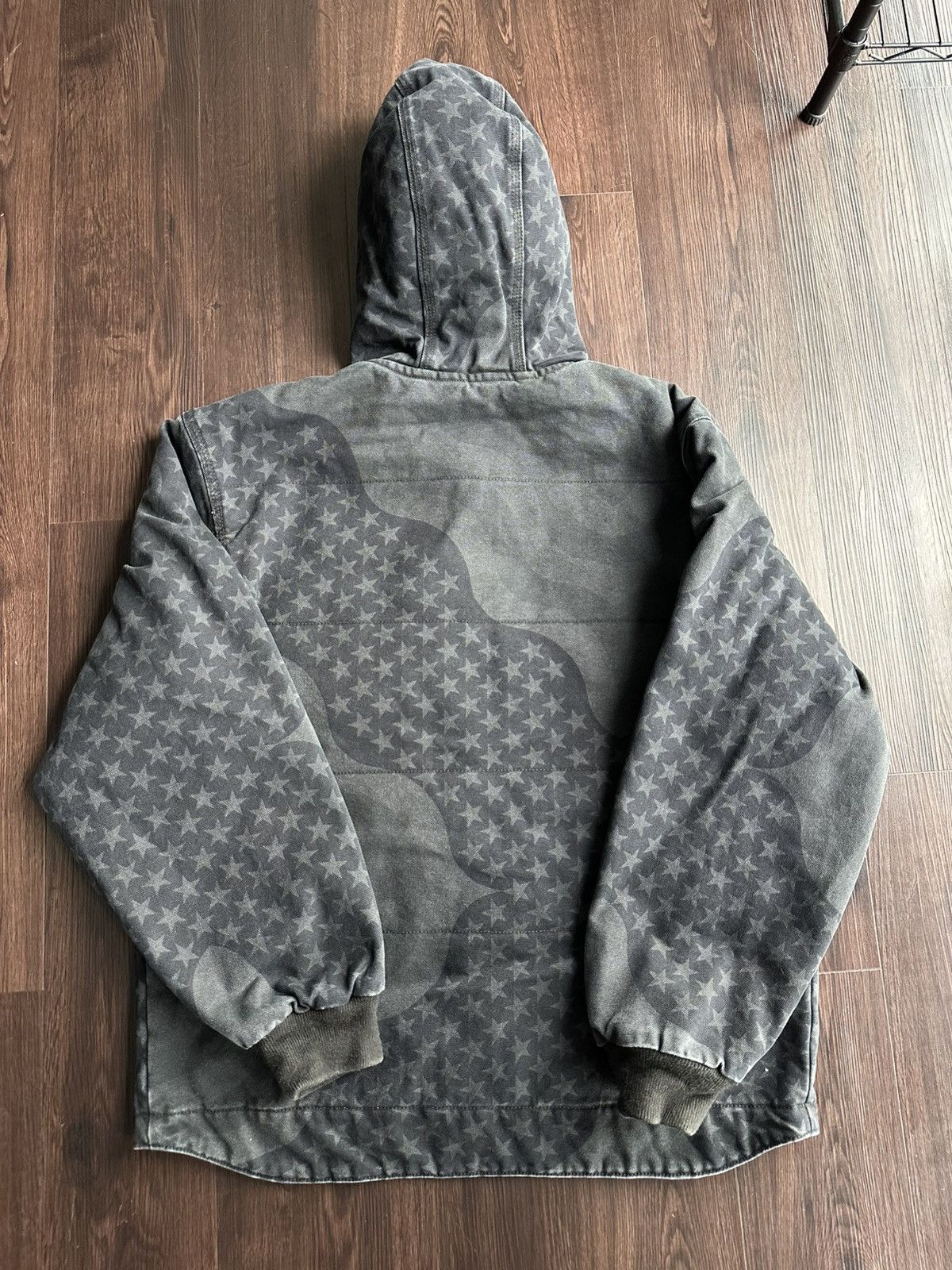 Supreme Supreme Flag Quilted Hooded Work Jacket Black Medium Size US M / EU 48-50 / 2 - 7 Thumbnail