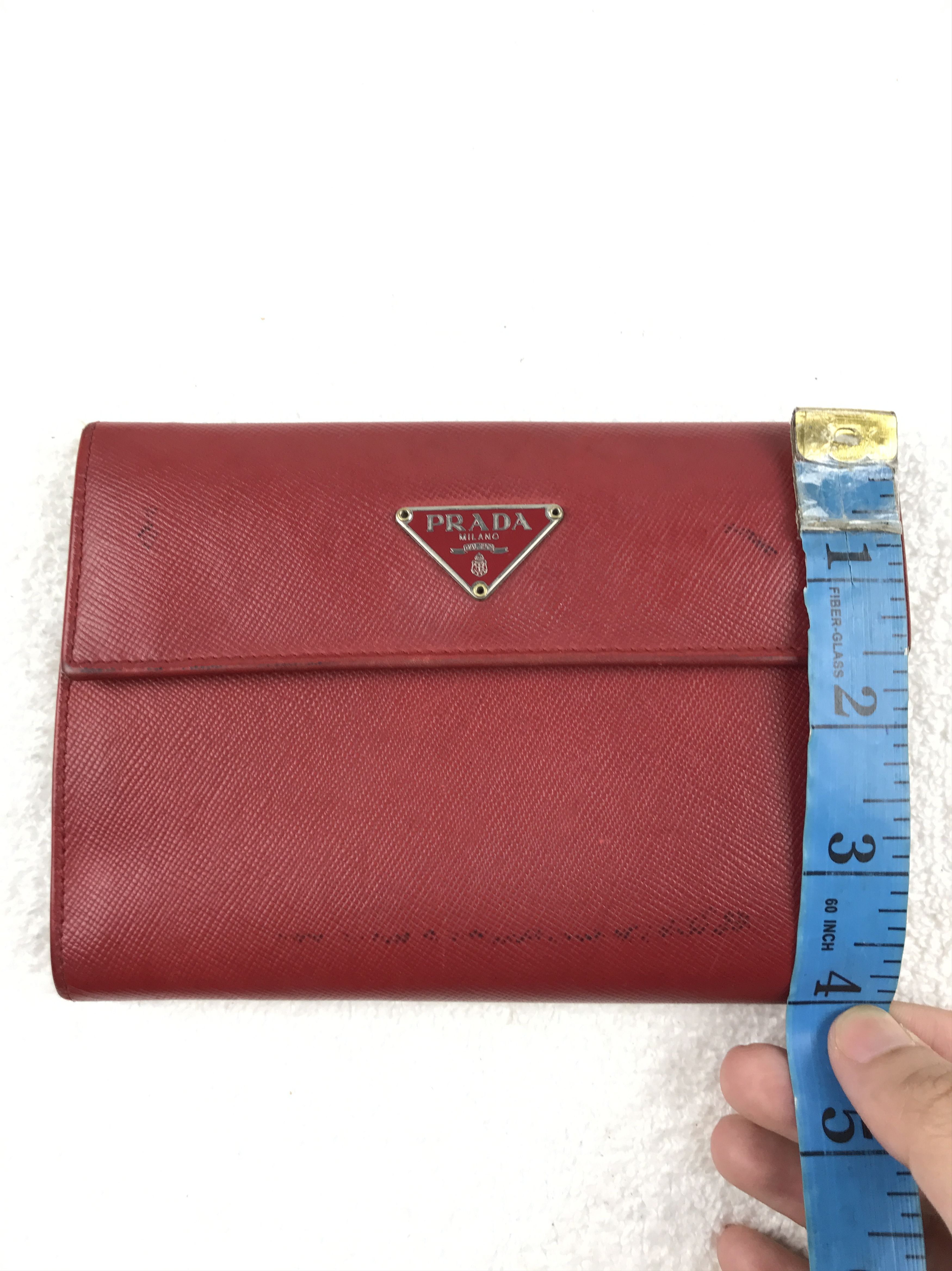 Prada × Vintage Vintage Prada Red Logo Trifold Wallet Size ONE SIZE - 10 Thumbnail