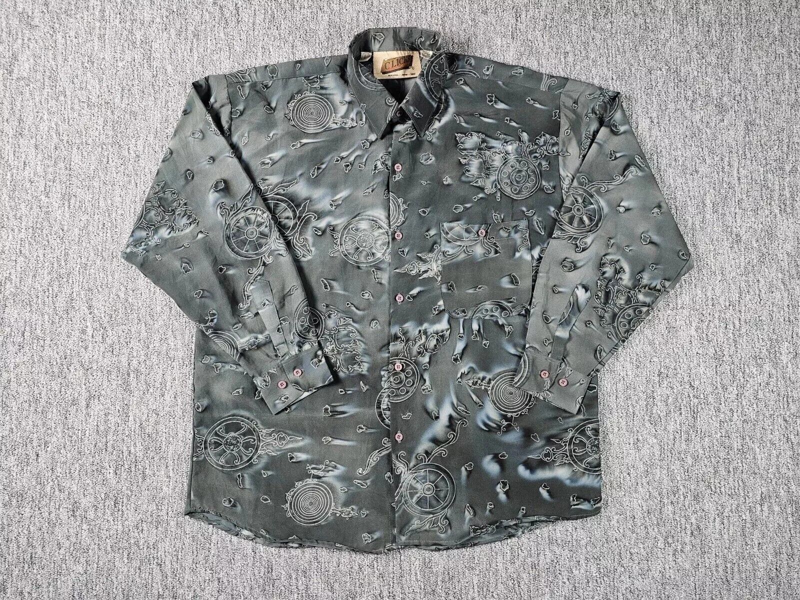 Other Vintage 90s Abstract Medallion Print 100% Silk Shirt Green L Size US L / EU 52-54 / 3 - 3 Thumbnail