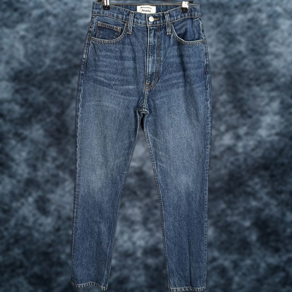 Reformation Reformation Jeans Women Adult 26 Blue Ultra High Rise Slim Straight Denim 5-Pocket 90s Bohemian Womens Size 26" / US 2 / IT 38 - 1 Thumbnail