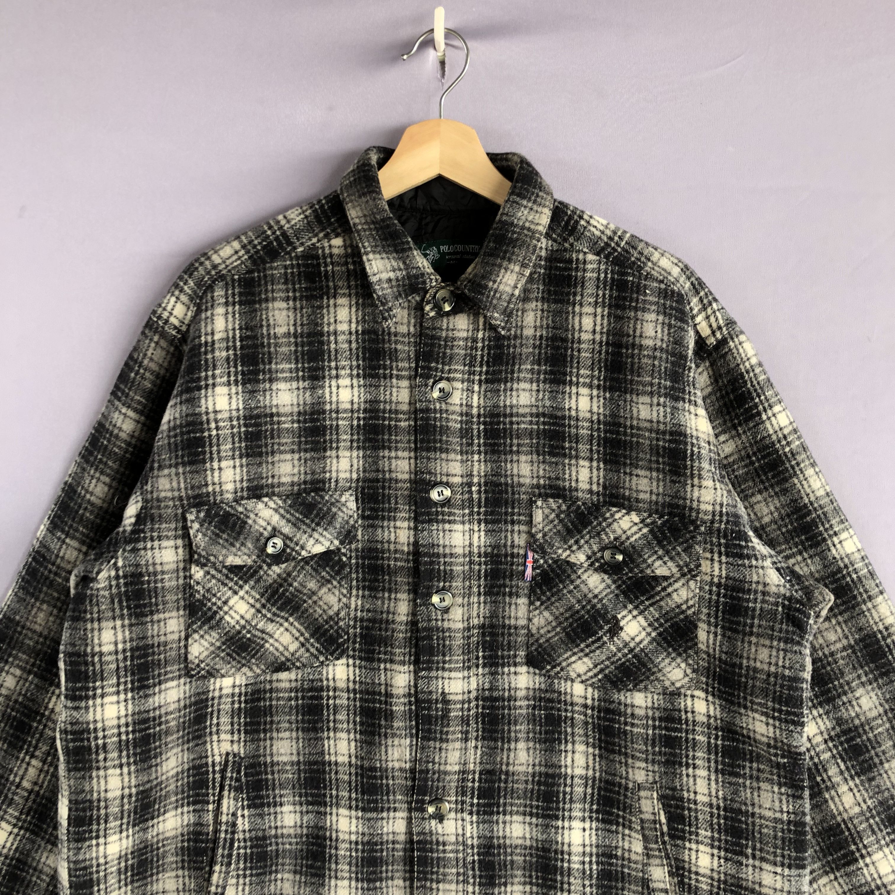Japanese Brand × Vintage Vintage Polo Country Wool Jacket Shirts Tartan Button Ups Size US L / EU 52-54 / 3 - 6 Thumbnail