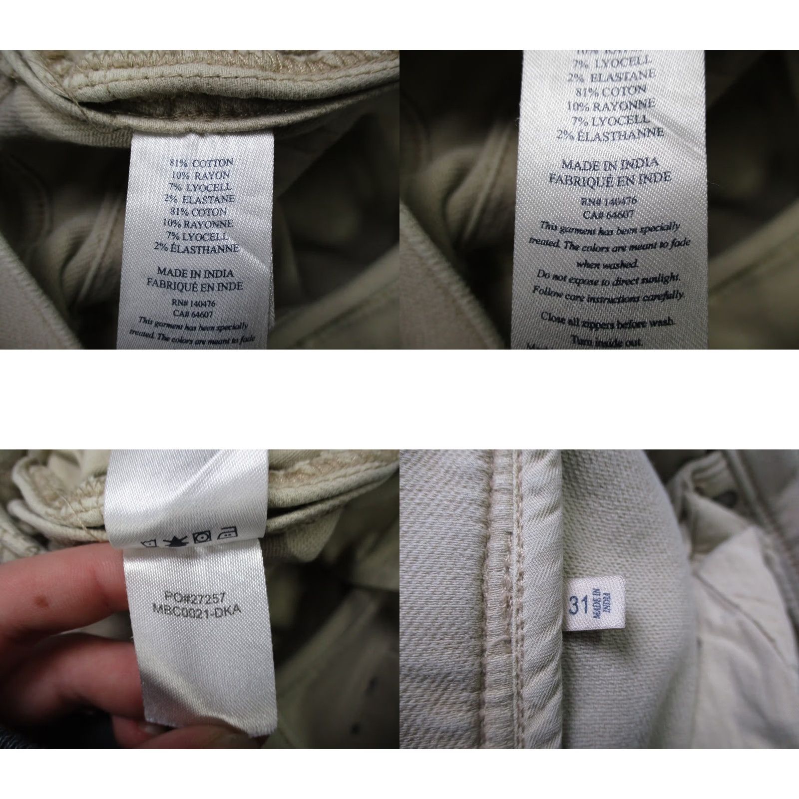 Faherty Faherty Pants Mens 31 Beige Men Chino Straight Stretch Casual Preppy Business Size US 31 - 8 Thumbnail