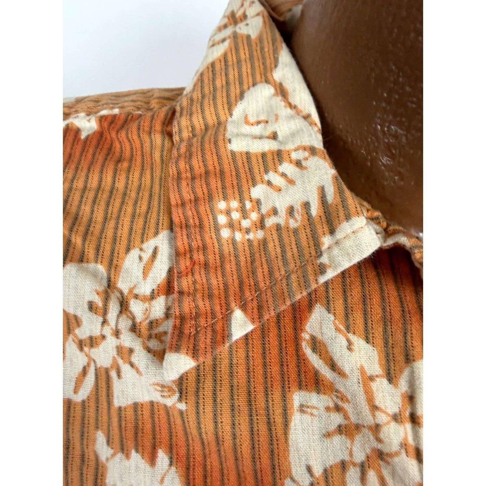 Vintage VINTAGE No Boundaries Shirt Men L Orange Floral Hawaiian 90s 2000s Patch Pockets Short Sleeve Button-Up Collared Beach Hipster Casual Travel Size US L / EU 52-54 / 3 - 3 Thumbnail
