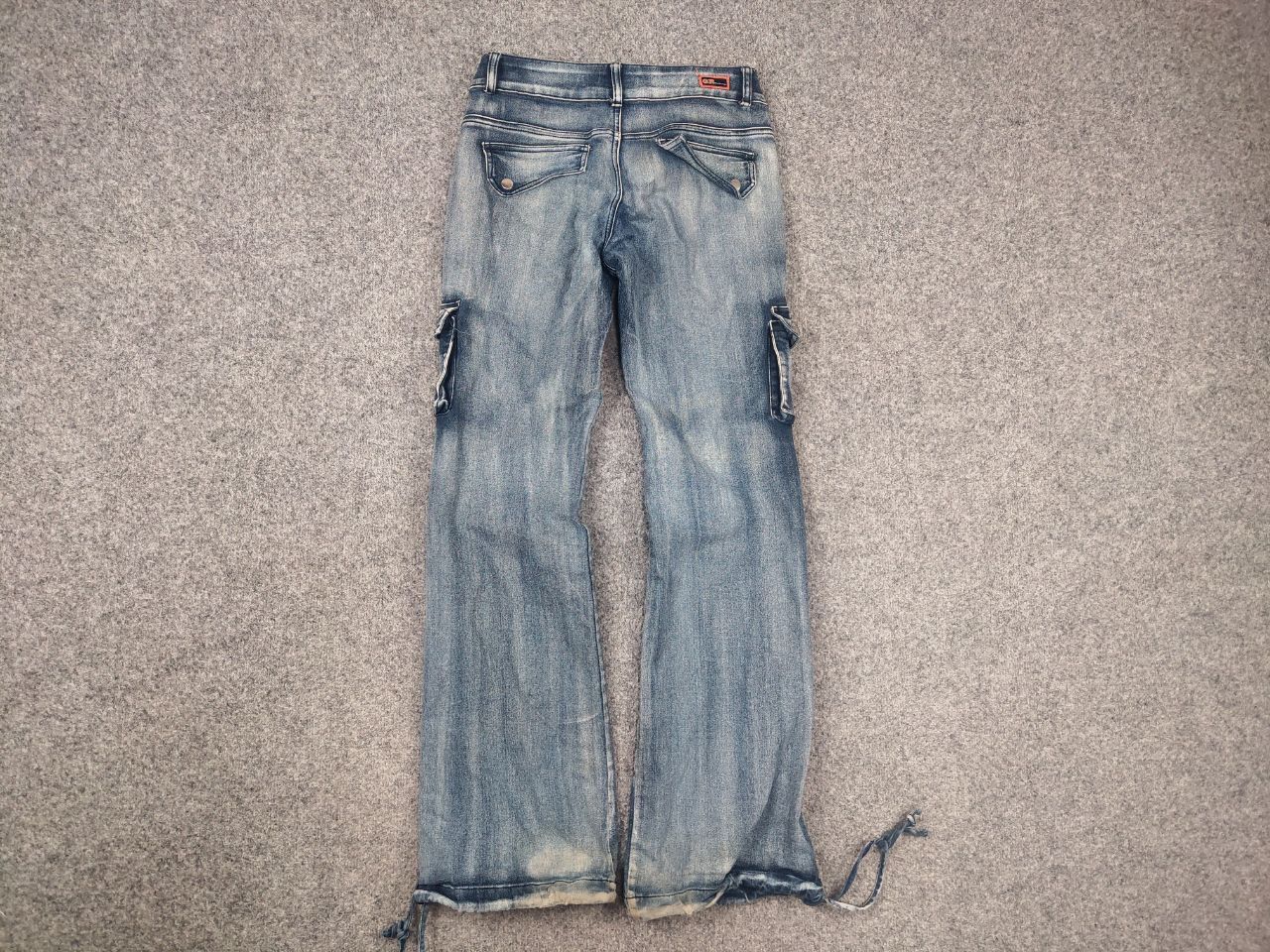 Le Grande Bleu (L.G.B.) GR Vintage Faded Y2K lGB Y2K Opium Style Cargo Flared Jeans Size 30" / US 8 / IT 44 - 11 Thumbnail