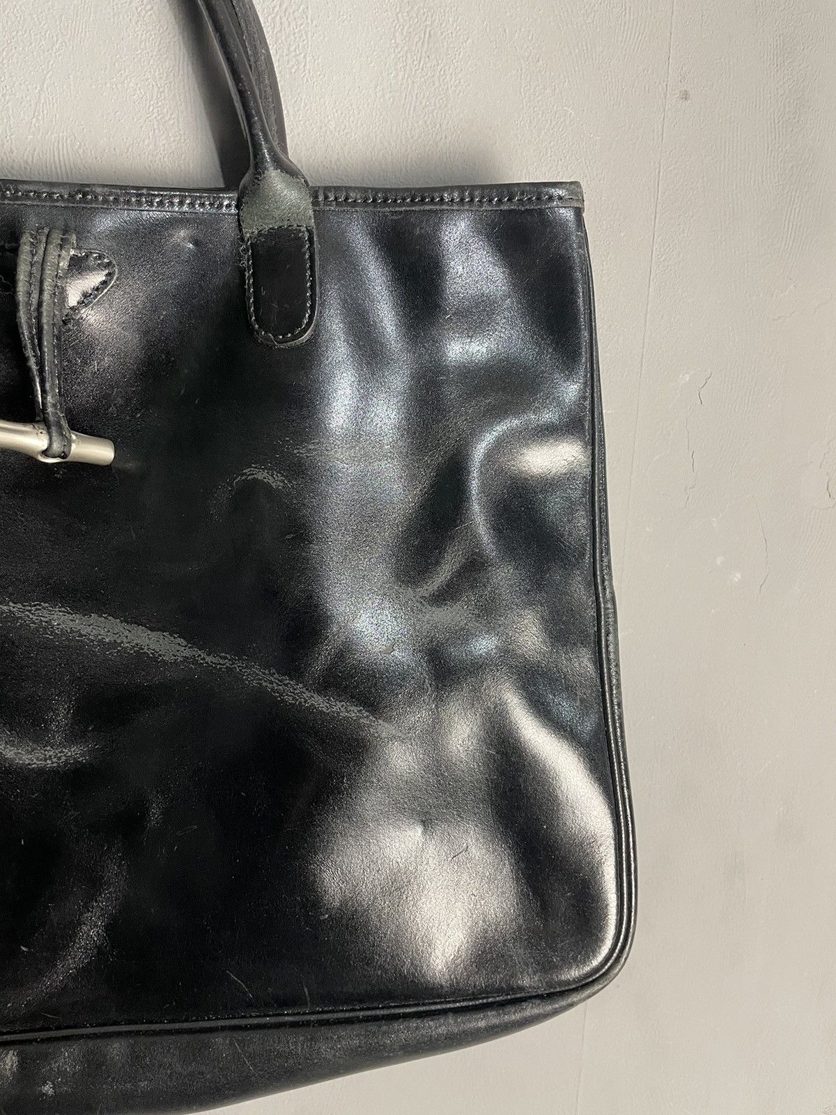 Longchamp LONGCHAMP Large Black Leather Silver Toggle Shoulder Bag EUC Size ONE SIZE - 14 Thumbnail
