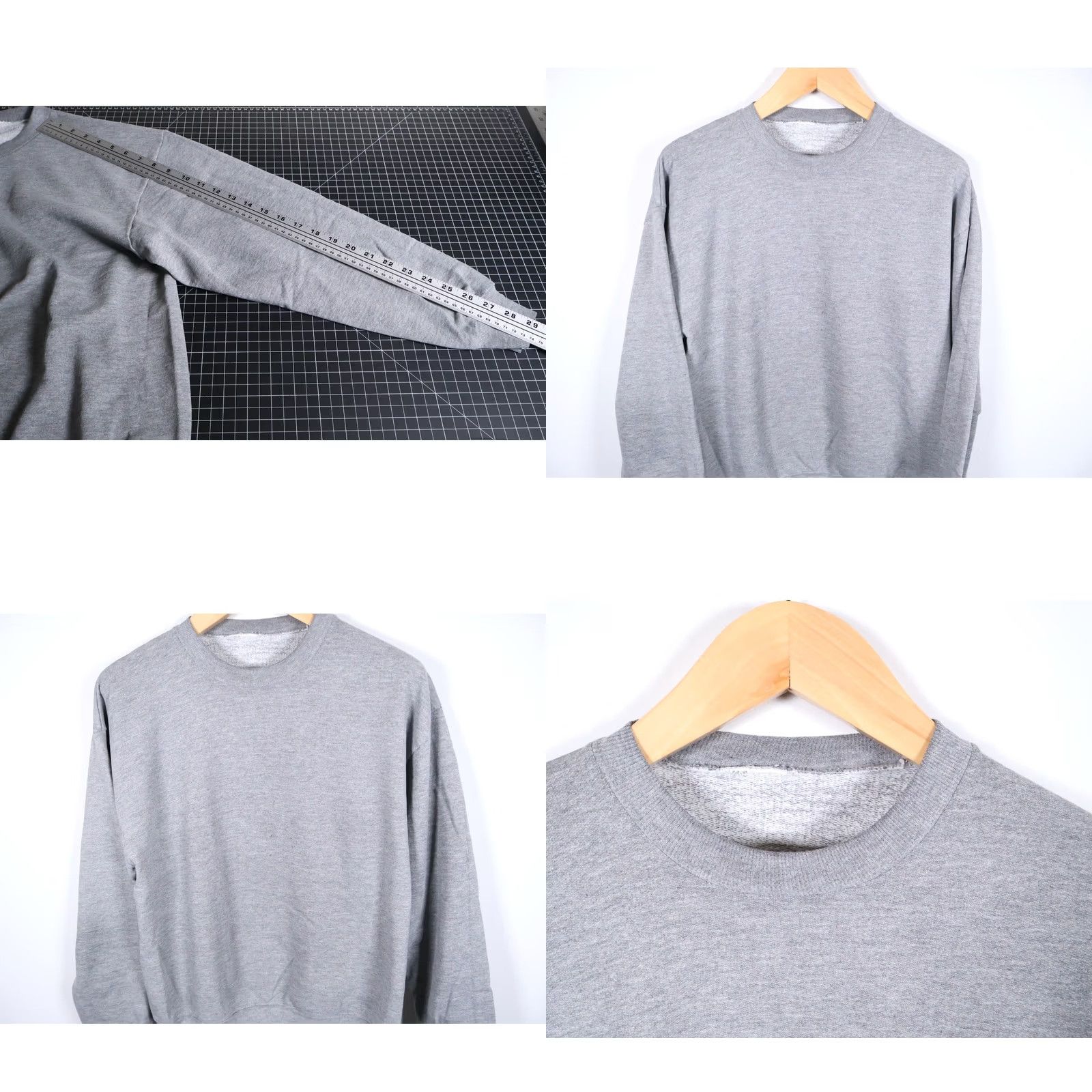 Vintage VINTAGE 90s Sweatshirt Mens Large Heather Gray Lightweight Pullover Crewneck Cotton Polyester Blank Regular Size US L / EU 52-54 / 3 - 8 Thumbnail