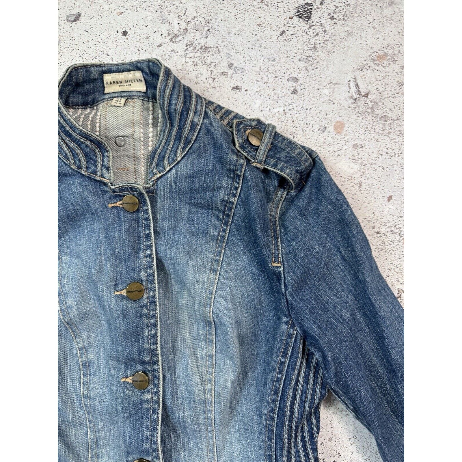 Karen Millen Karen Millen Denim Jacket Avant Garde Womens Rare Size S Size S / US 4 / IT 40 - 4 Thumbnail