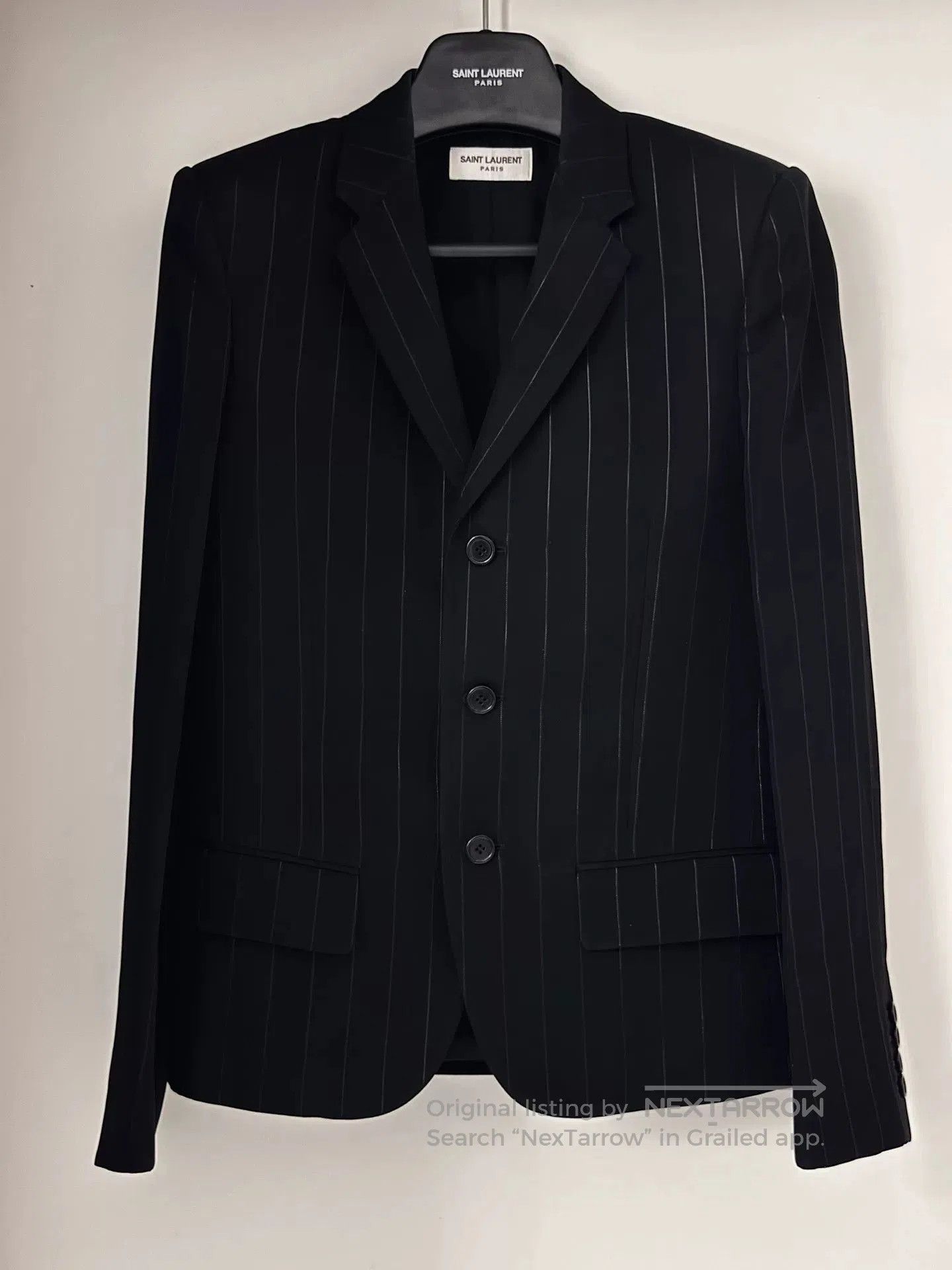 Saint Laurent Paris Saint Laurent Black Pinstriped Blazer. Size US S / EU 44-46 / 1 - 1 Thumbnail