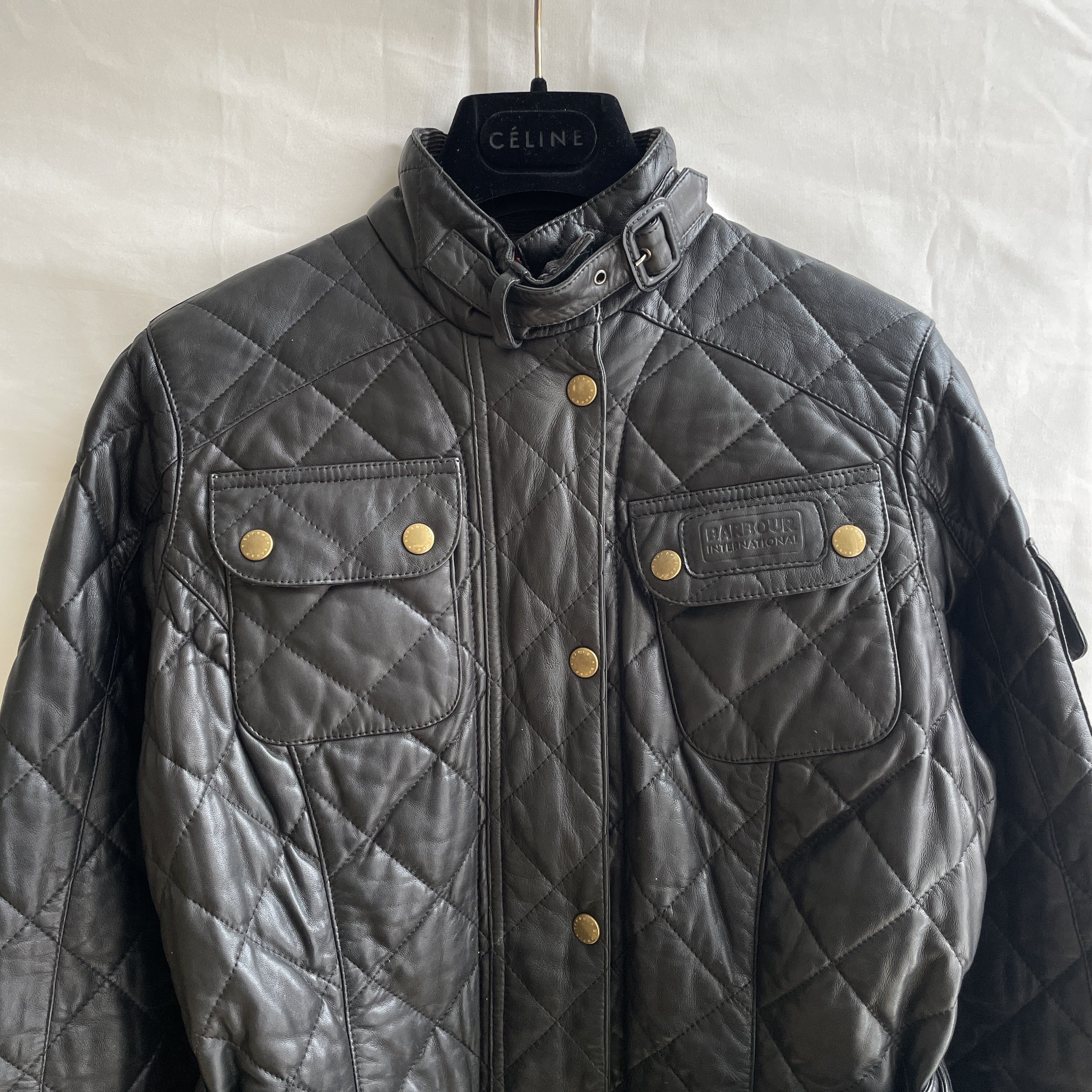 Barbour Barbour International Womens Nappa Leather Quilted Jacket Size M / US 6-8 / IT 42-44 - 4 Thumbnail