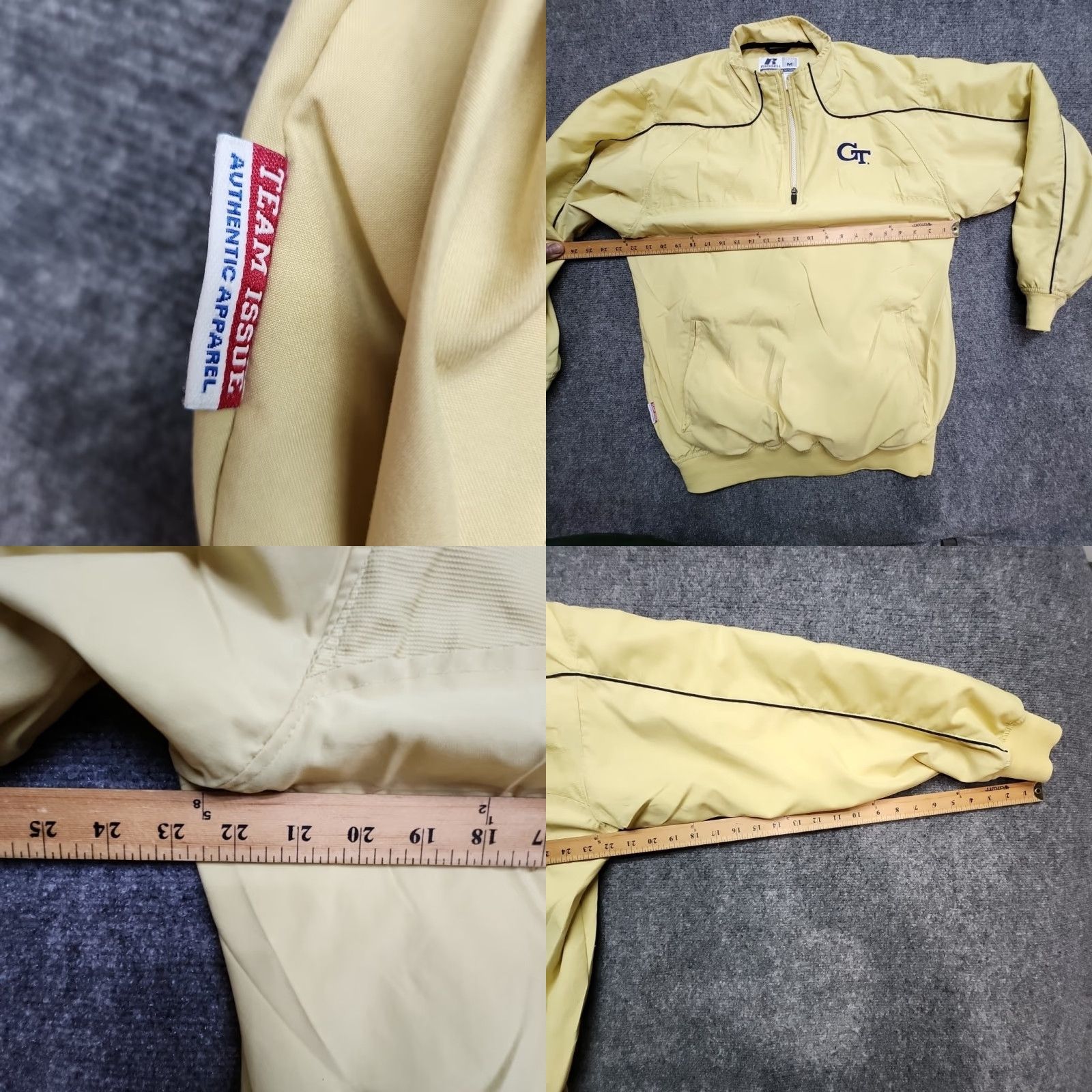 Russell Athletic VINTAGE Georgia Tech Windbreaker Men Medium Russell Athletic Team Issue Pullover Yellow M Jacket Size US M / EU 48-50 / 2 - 9 Thumbnail