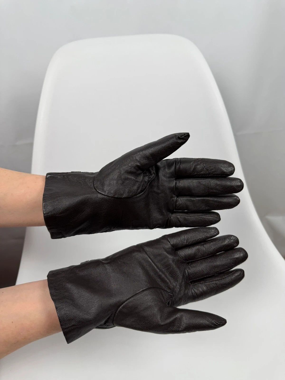 Other Plein Nord Leather Gloves Dark Brown Womens size L Size ONE SIZE - 3 Thumbnail
