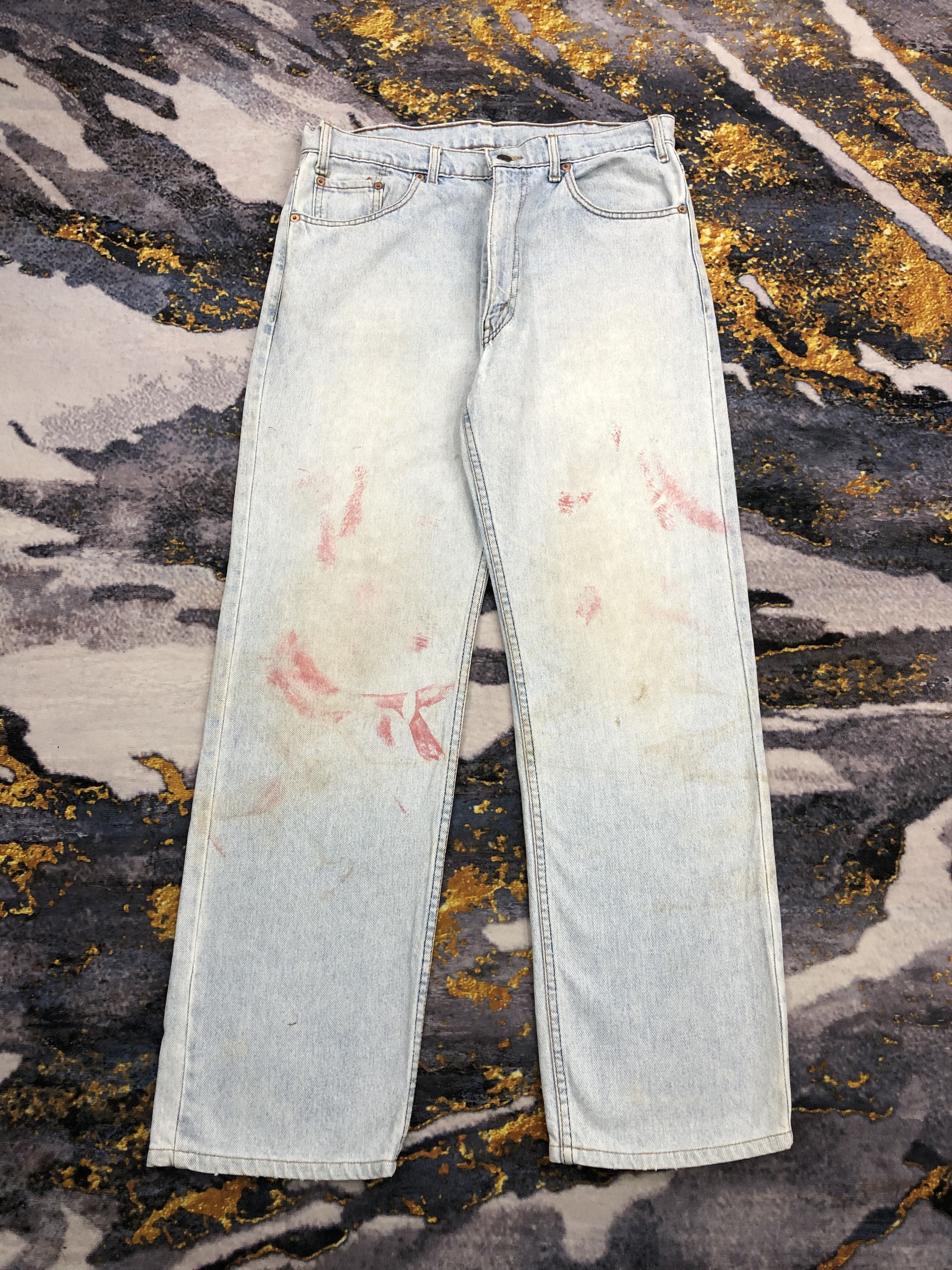 Levi's Vintage Levis Splatter Paint Light Washed Jeans DPP0175 Size US 34 / EU 50 - 1 Thumbnail