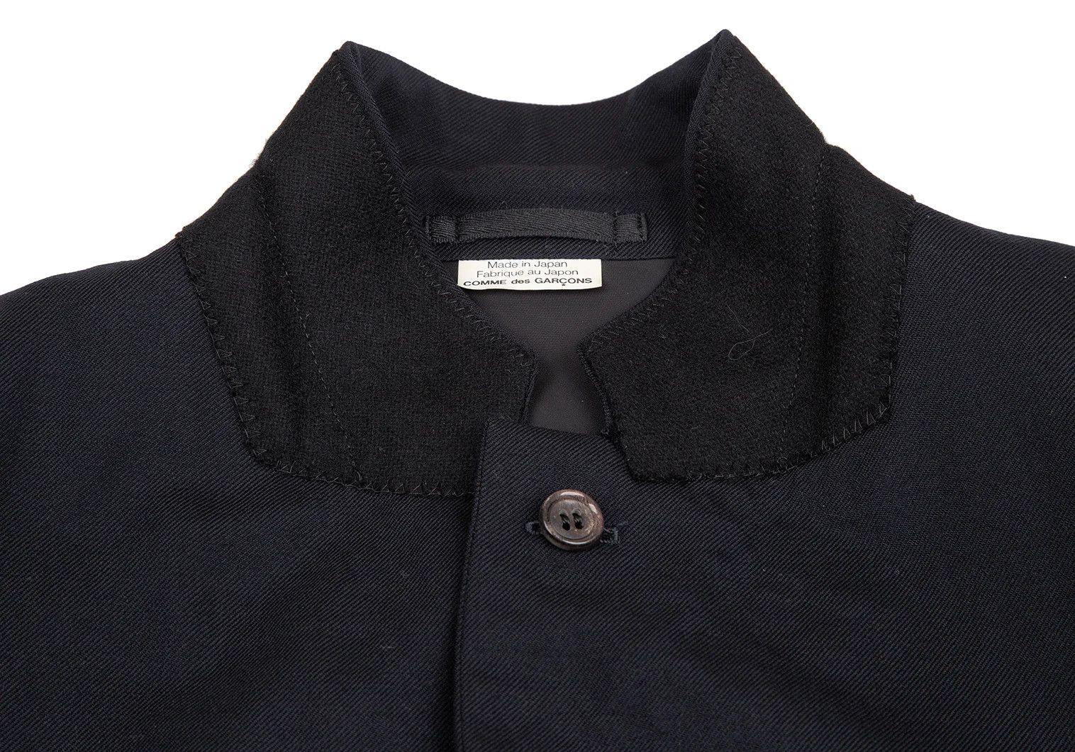 Comme des Garcons Homme Plus Stretch Wool Cutaway Jacket in Navy, Size S Size US S / EU 44-46 / 1 - 6 Thumbnail
