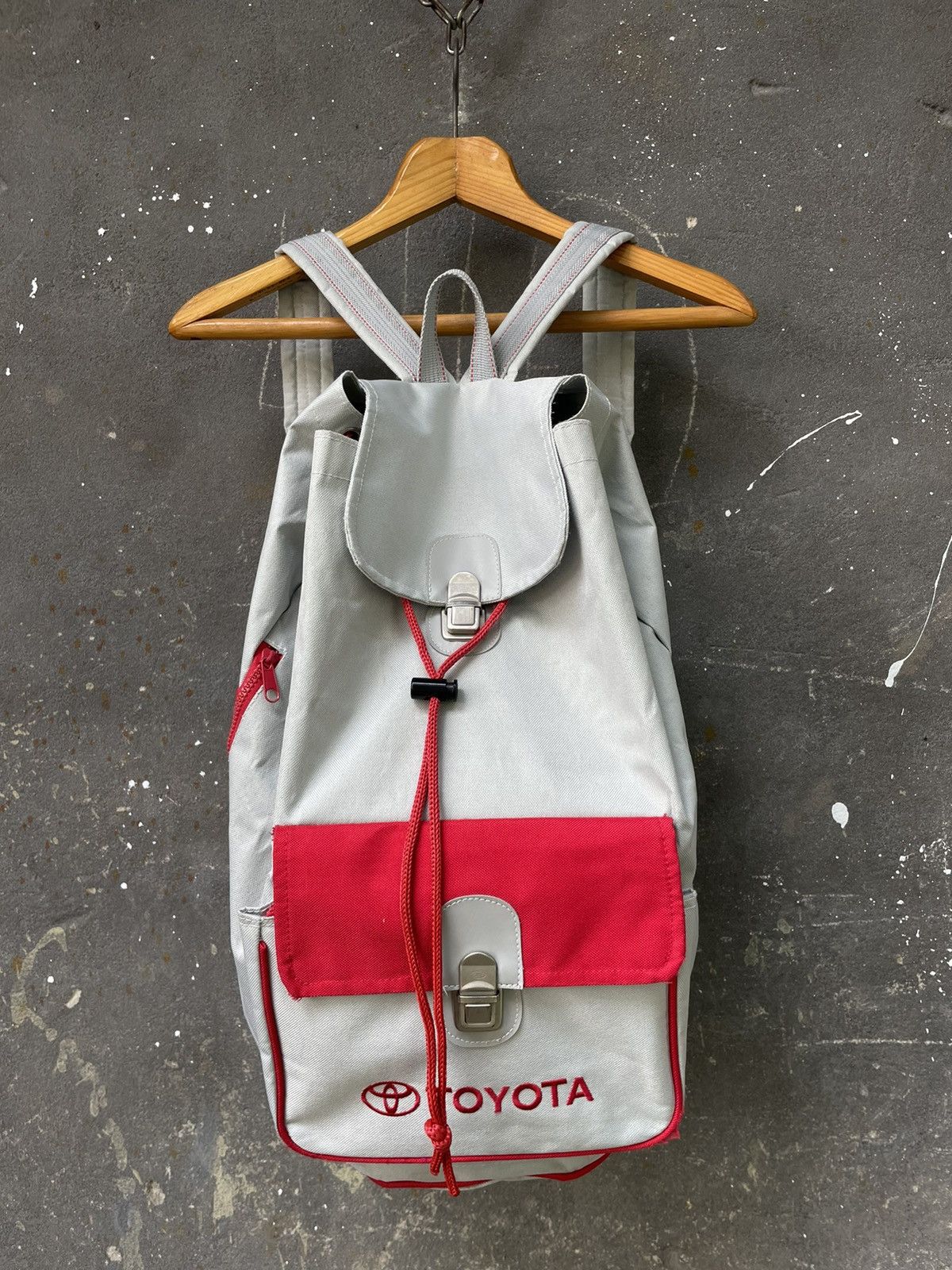 Japanese Brand × Vintage Toyota 70’s Archive Vintage Backpack Parachute Y2K Racing Size ONE SIZE - 7 Thumbnail