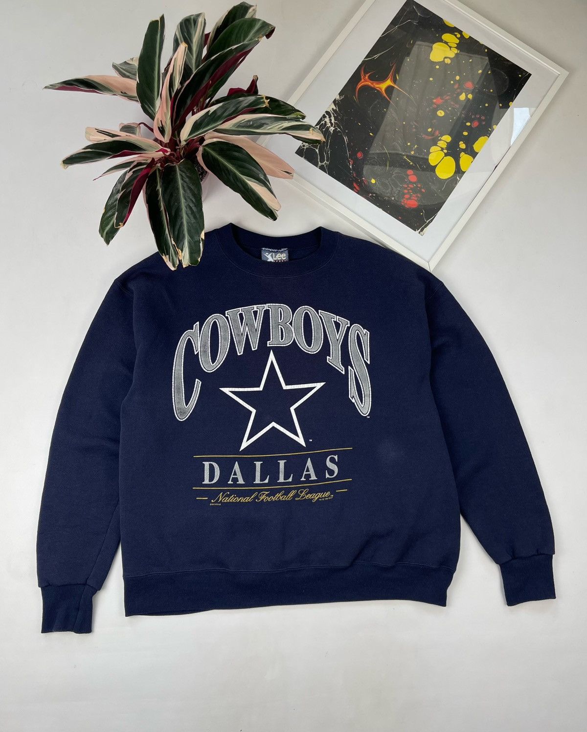 Vintage 90's NFL Dallas Cowboys Football Lee Sport Navy Crewneck