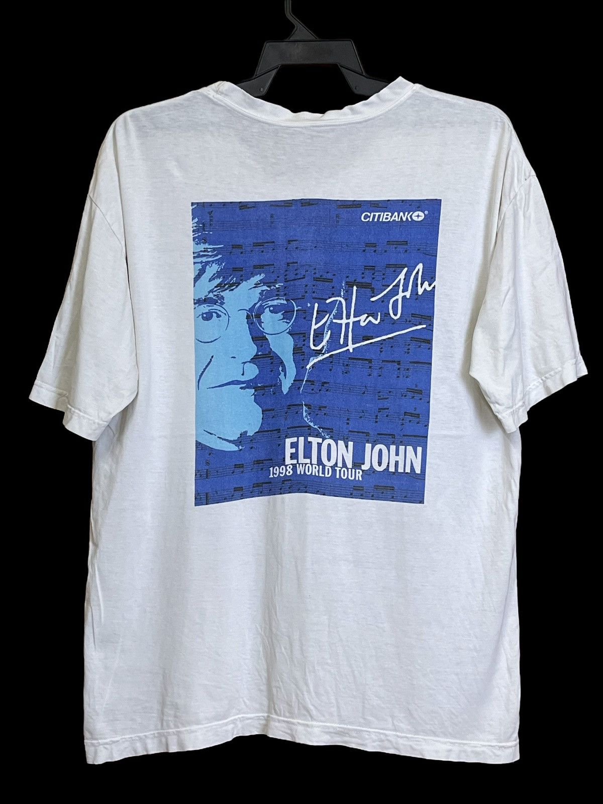 Band Tees RARE🔥VINTAGE 90s ELTON JOHN CITIBANK WORLD TOUR 1998 T SHIRT Size US L / EU 52-54 / 3 - 1 Thumbnail