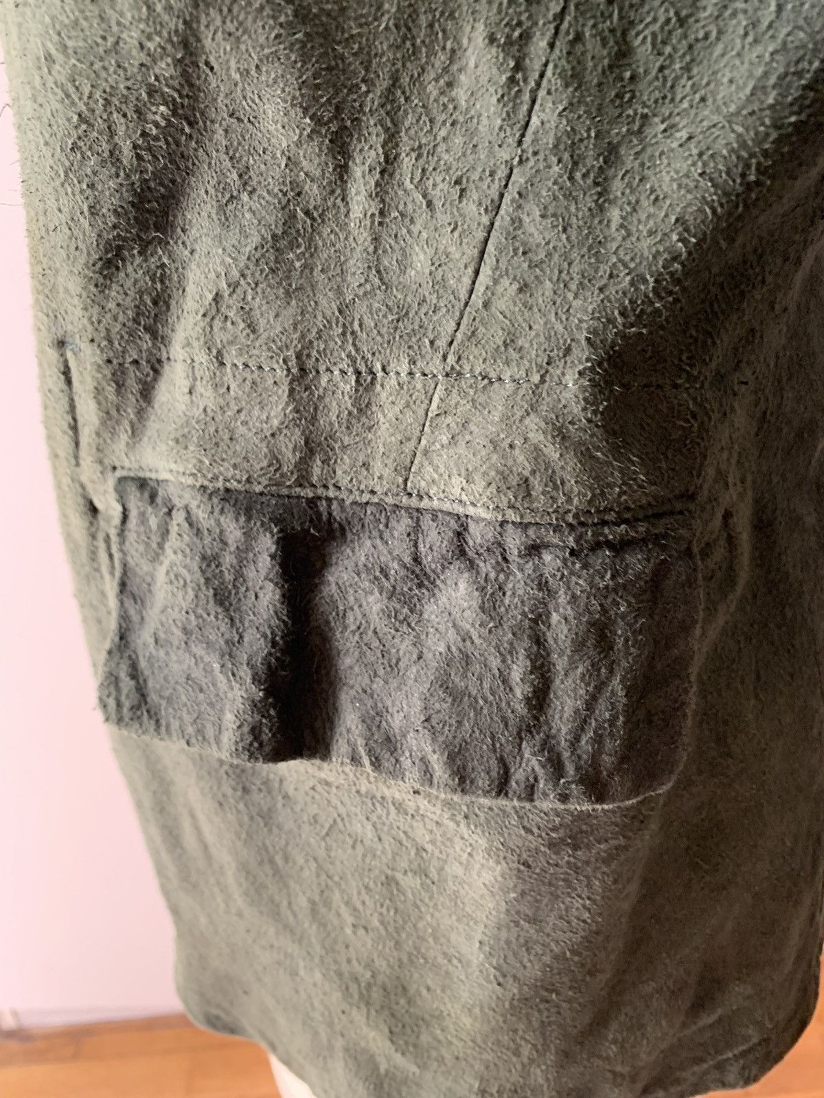 Paul Harnden Shoemakers Paul Harnden Moss Green Leather Blazer Size 44S - 8 Thumbnail