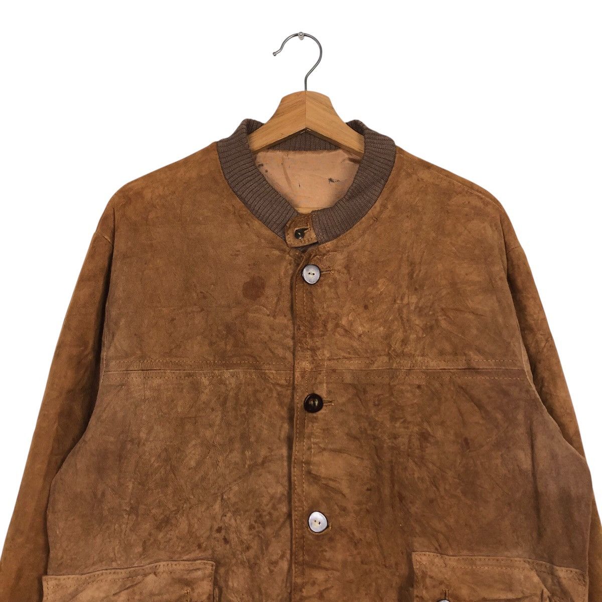Japanese Brand 📌Vintage Genuine Leather Jacket Button Unknown Issey Miyake Size US M / EU 48-50 / 2 - 4 Thumbnail
