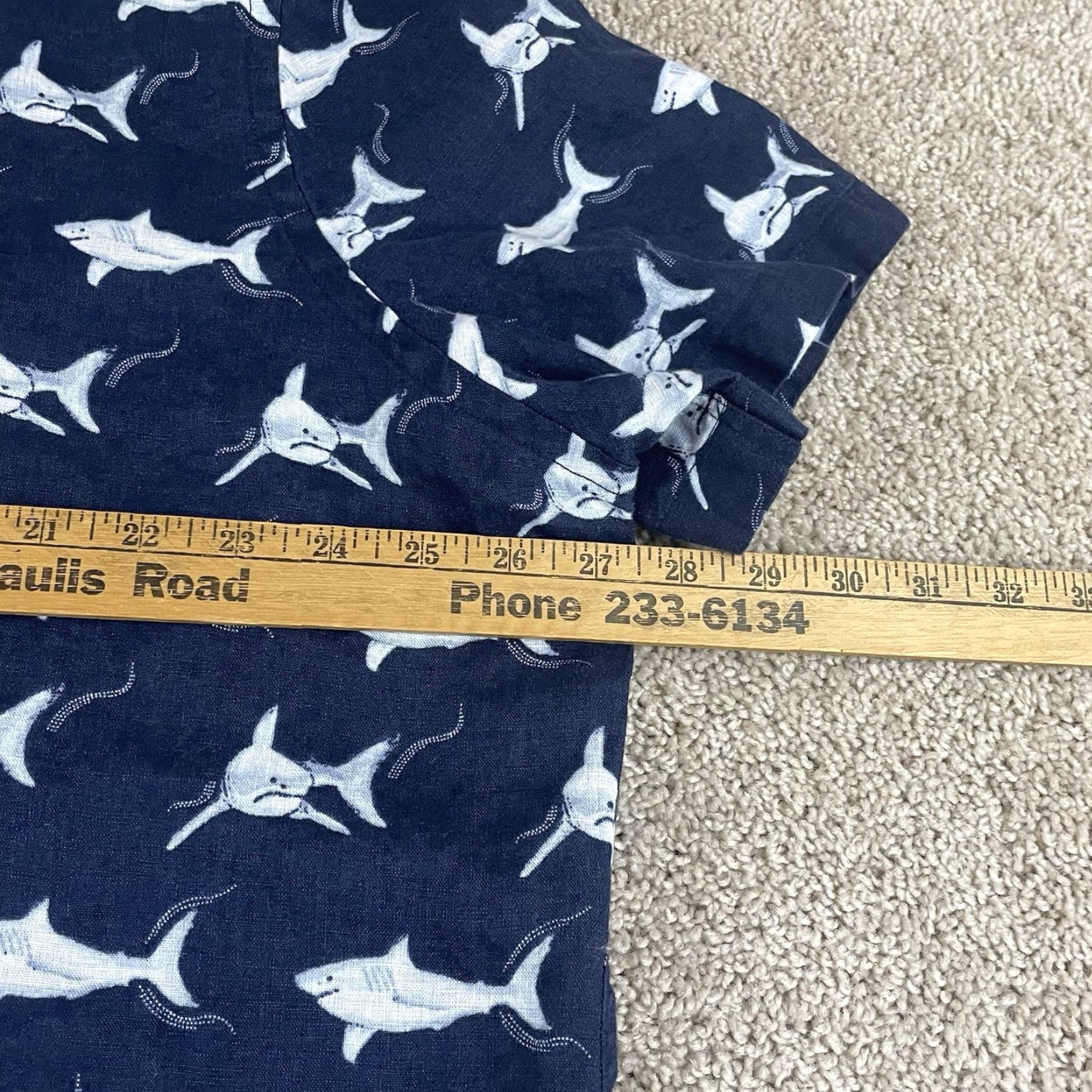 UNTUCKit UNTUCKit x David Hart Shirt Men 2XL Blue Linen Lobster Shark Camp Loop Collar Button-Up Casual Size US XXL / EU 58 / 5 - 6 Thumbnail