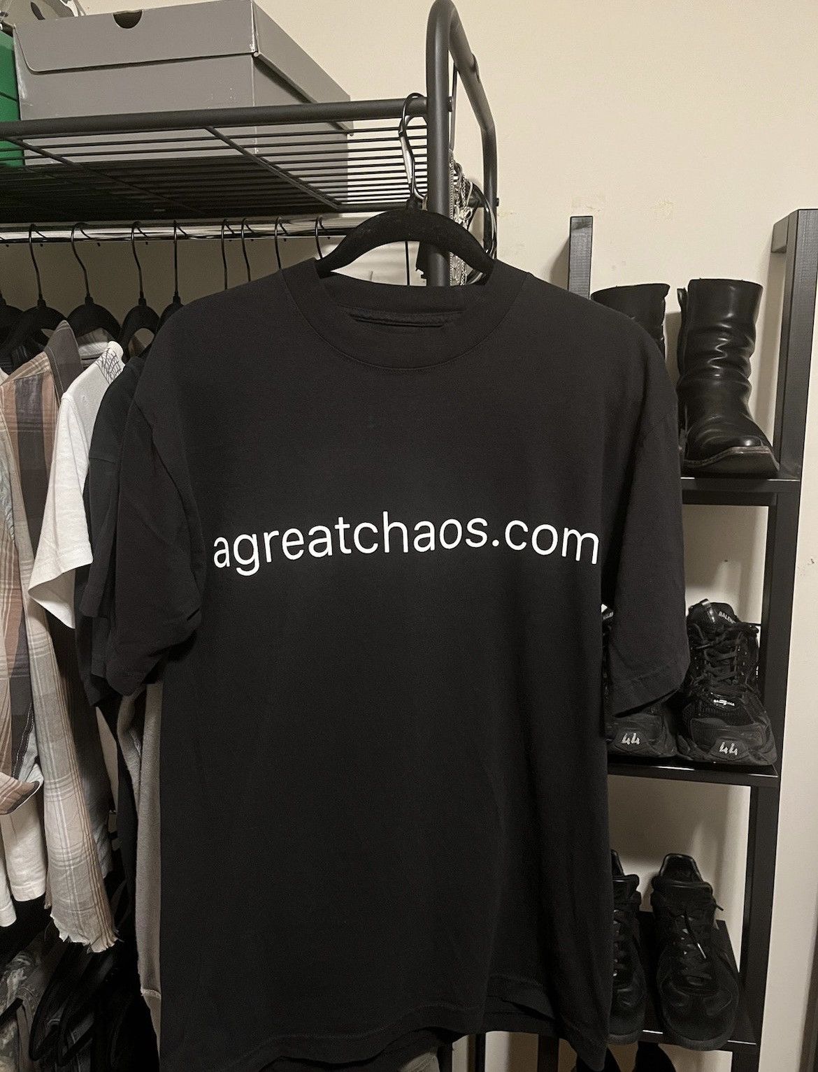 image of Ken Carson Agreatchaos.com Tee in Black, Men's (Size Small)