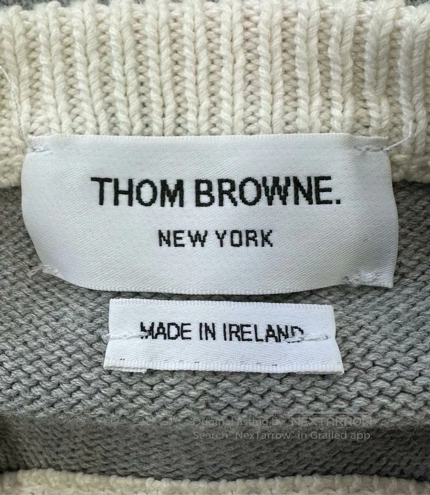 Thom Browne Thom Browne Grey Striped Four-stripe Knit Short-sleeve| Size S / US 4 / IT 40 - 3 Thumbnail