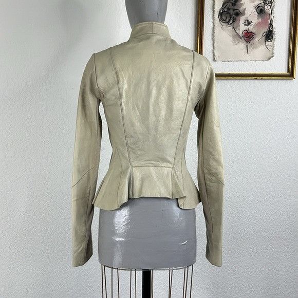 Rick Owens Rick Owens Leather Knit Ribbed Panel High Neck Champagne Lea Size M / US 6-8 / IT 42-44 - 6 Thumbnail