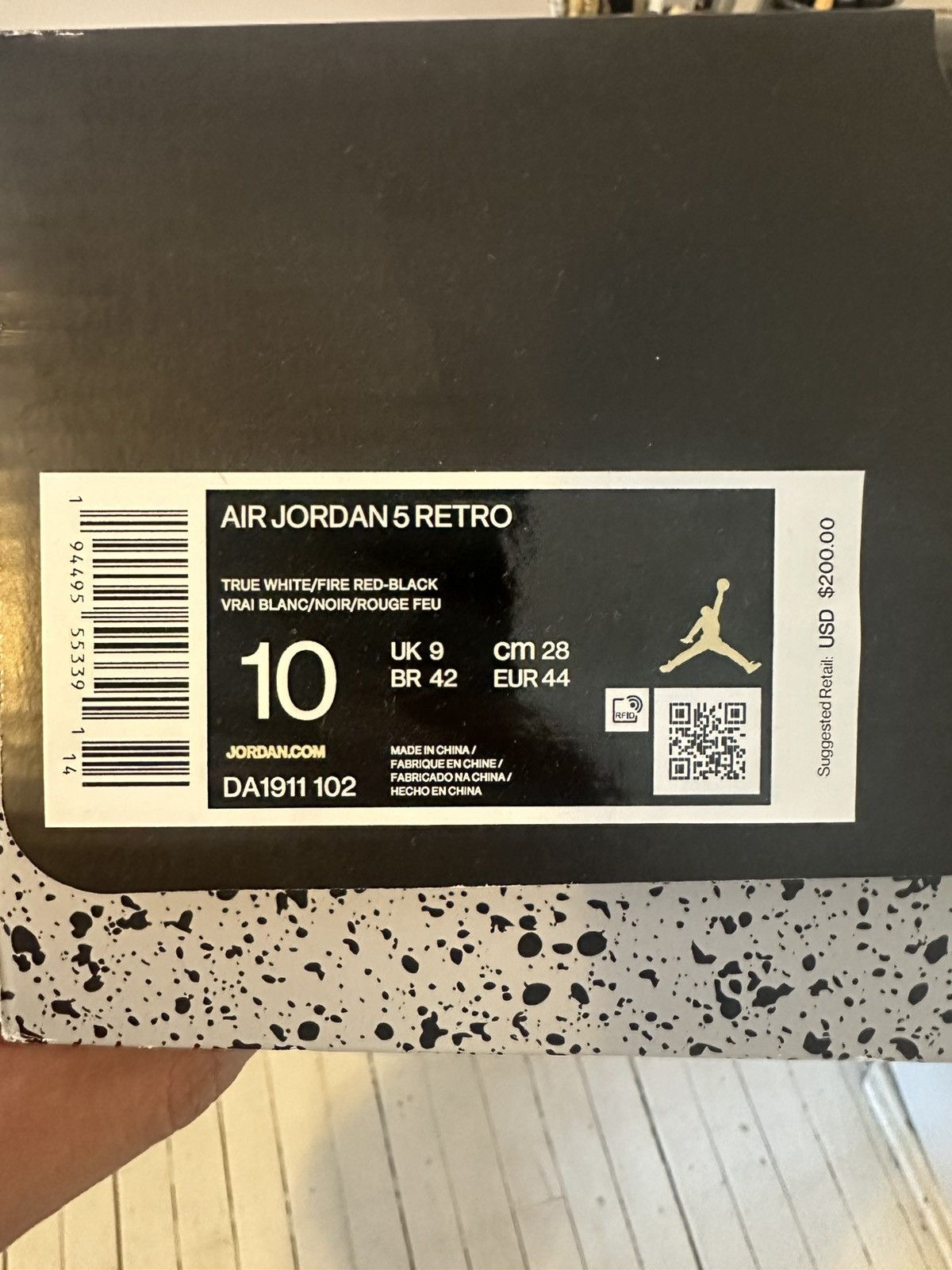 Jordan Brand Air Jordan 5 retro true white/fire red - black 2020 Size US 10 / EU 43 - 6 Thumbnail