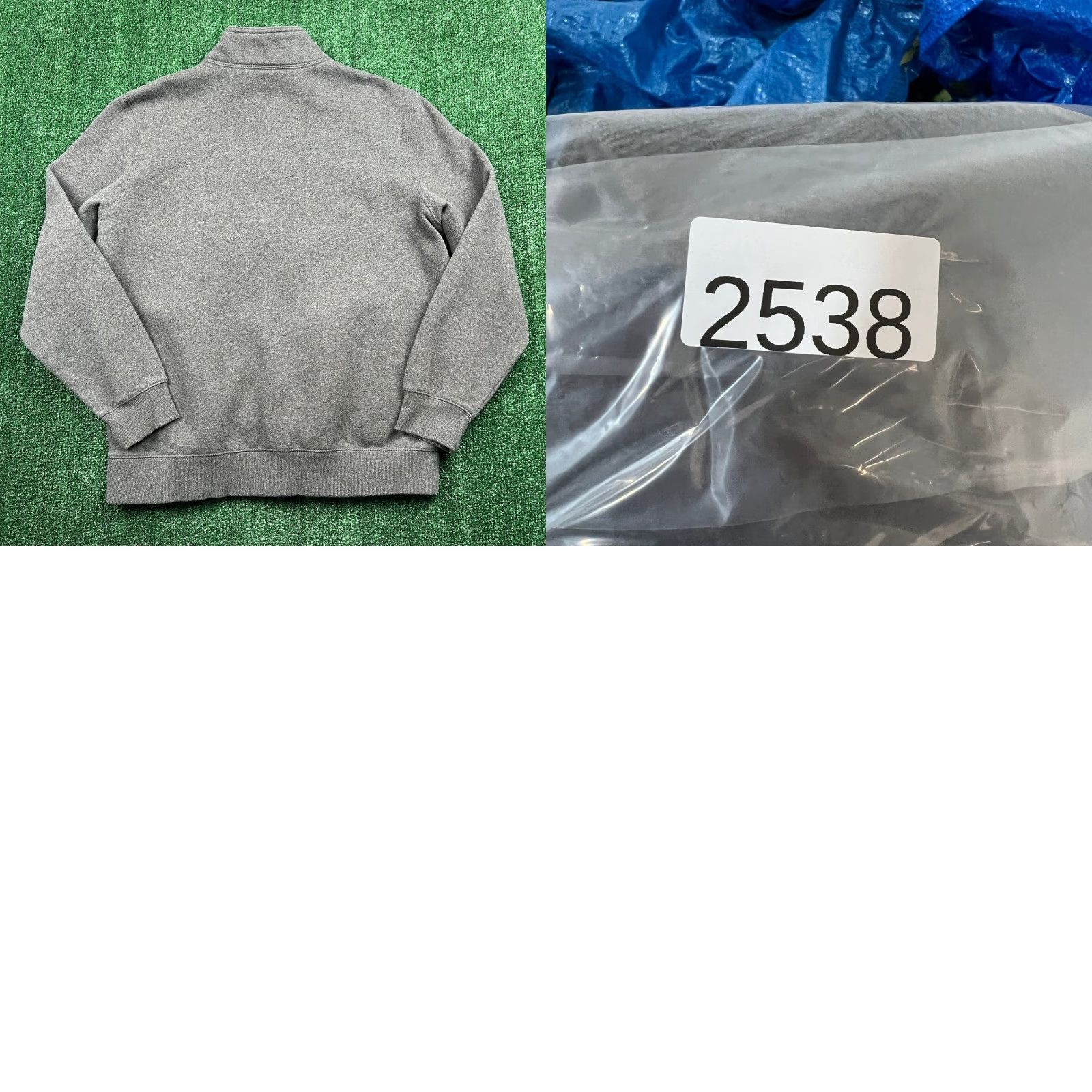Nike VTG Nike Men's XL Zip Sweatshirt Mock Neck Gray Fleece Cotton Blend Full Zip Pockets Ribbed Cuffs Hem Embroidered Logo Nike the athletic dept. Size US XL / EU 56 / 4 - 8 Thumbnail