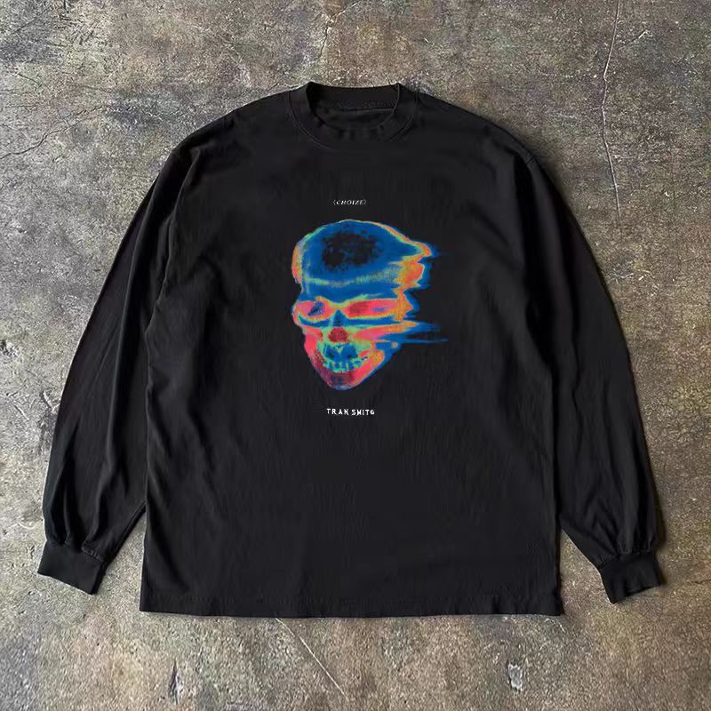 Vintage Black casual retro devil print long-sleeved t-shirt Size US M / EU 48-50 / 2 - 1 Thumbnail
