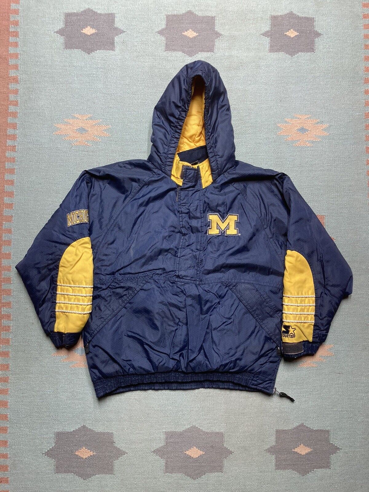 Starter × Vintage starter puffer jacket university Michigan wolverines youth M Size XS / US 0-2 / IT 36-38 - 1 Thumbnail