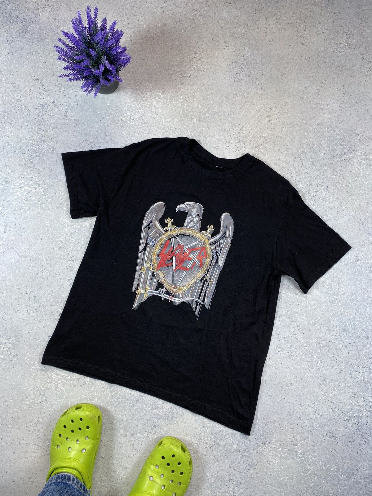 Band Tees Slayer Black T-shirt With Big Centre Logo Size Medium Size US M / EU 48-50 / 2 - 1 Thumbnail