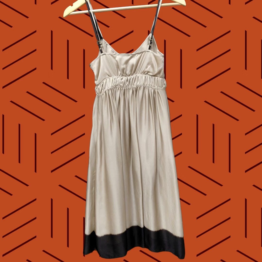 Banana Republic BANANA REPUBLIC Dress Beige Solid Sleeveless Knee Length 00P Silk Foldover Tank Style Ladies Womens NWT Size XXS / US 00 / IT 34 - 1 Thumbnail