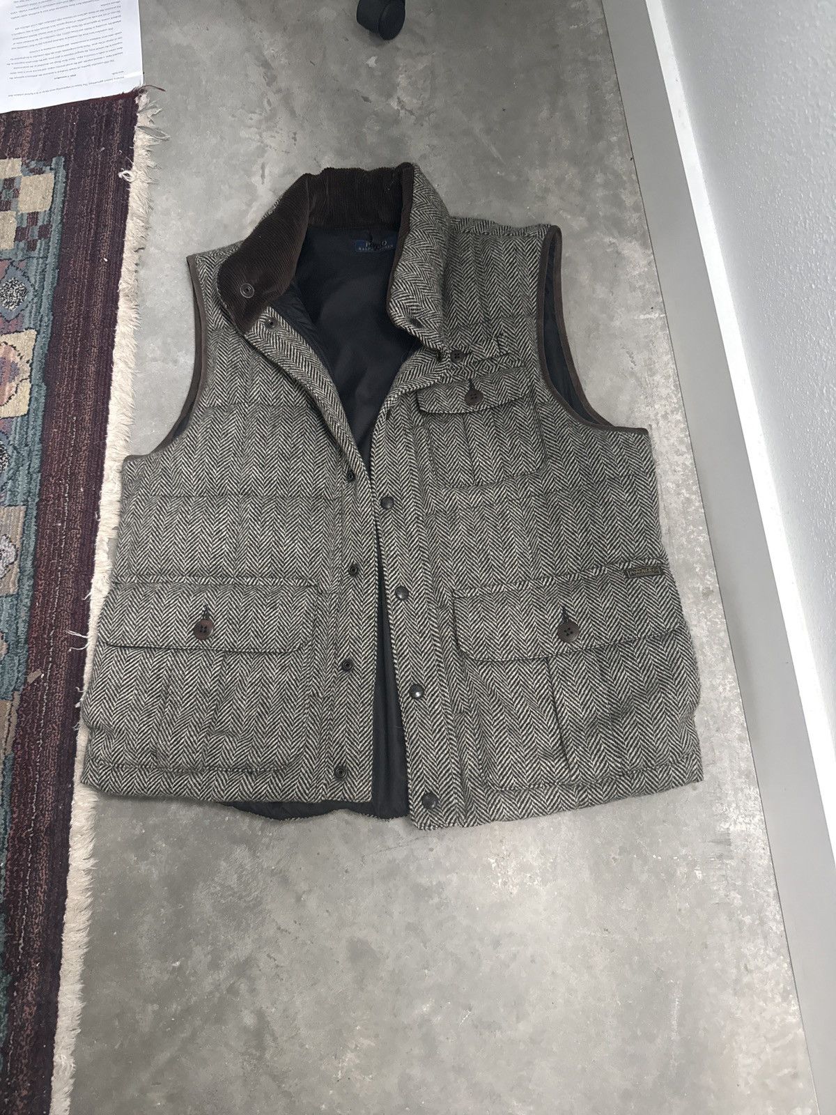 Ralph Lauren Polo Ralph Lauren Herringbone Wool Down Puffer Vest Size US L / EU 52-54 / 3 - 1 Thumbnail