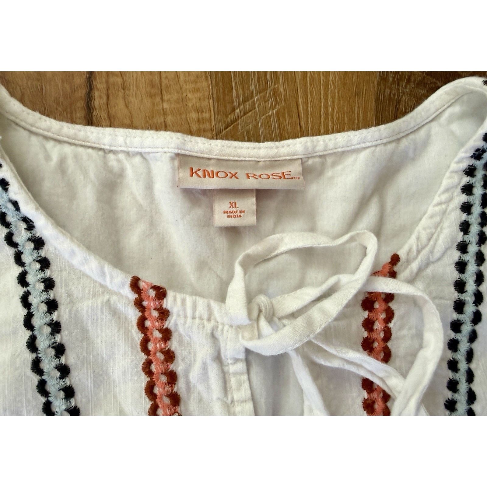 Other Knox Rose Women’s Dress XL White Embroidered Pockets GUC Size XL / US 12-14 / IT 48-50 - 10 Thumbnail