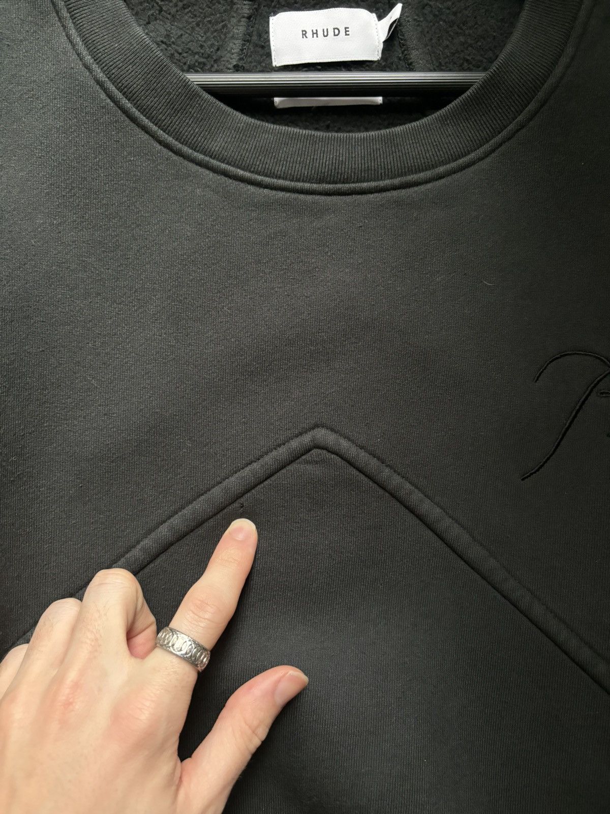Rhude RHUDE THICK SCRIPT LOGO CREWNECK Size US L / EU 52-54 / 3 - 13 Thumbnail