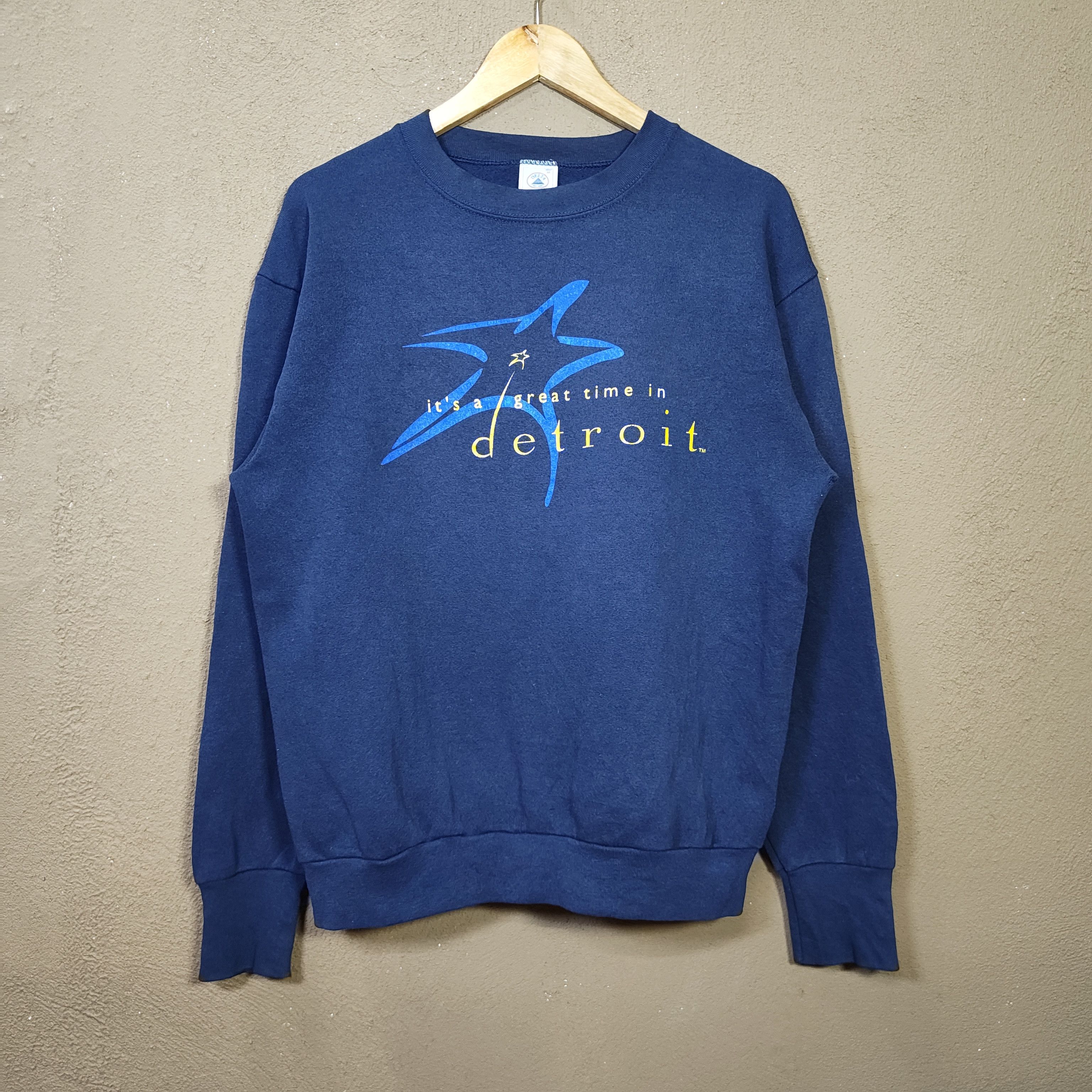 Vintage Vintage 90s DETROIT Sweatshirt Size US M / EU 48-50 / 2 - 1 Thumbnail