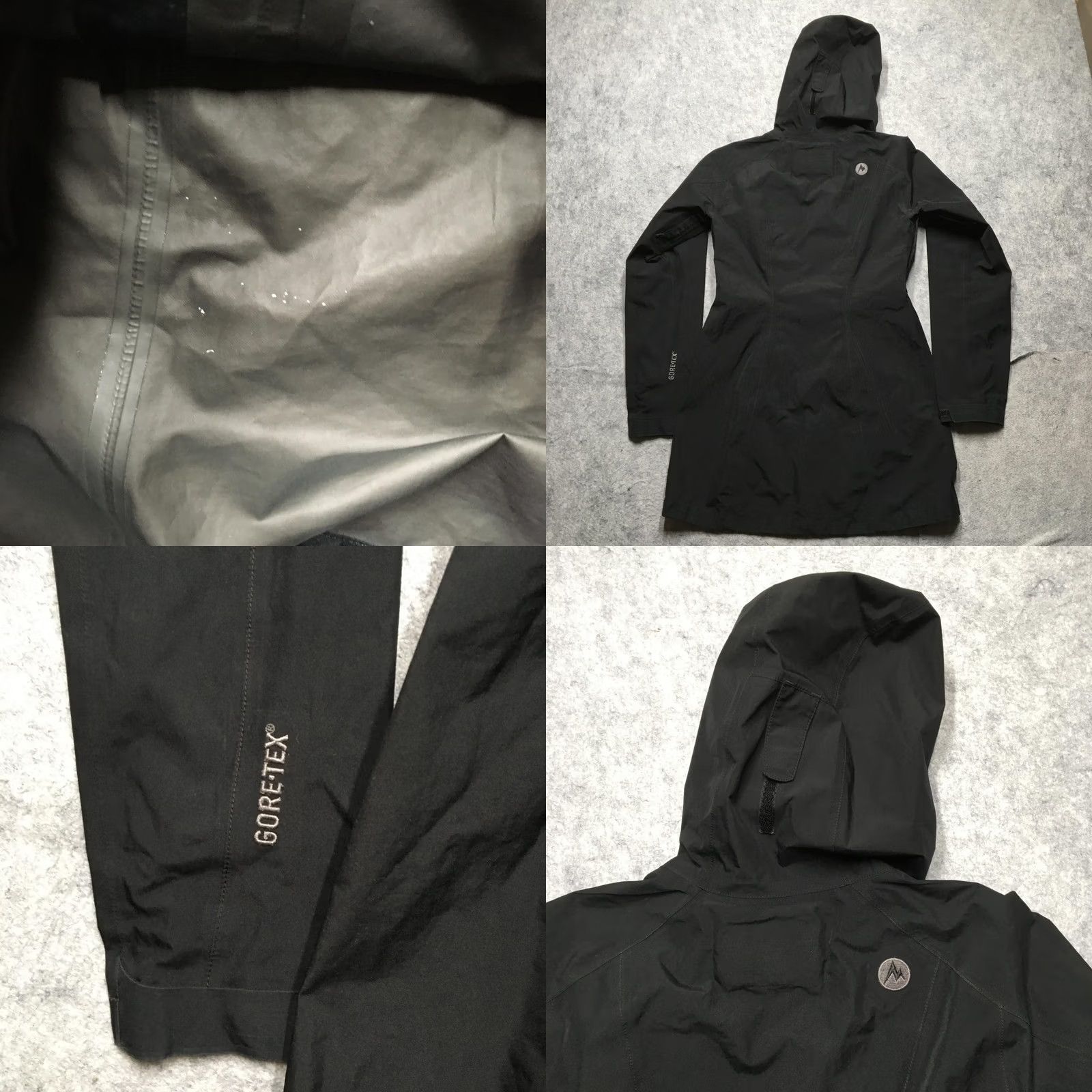 Marmot Marmot GORE-TEX Rain Coat Jacket Women XS Black Hood Rain Coat Waterproof Windproof Pockets Zipper Full Zip Taped Seams Size XS / US 0-2 / IT 36-38 - 8 Thumbnail